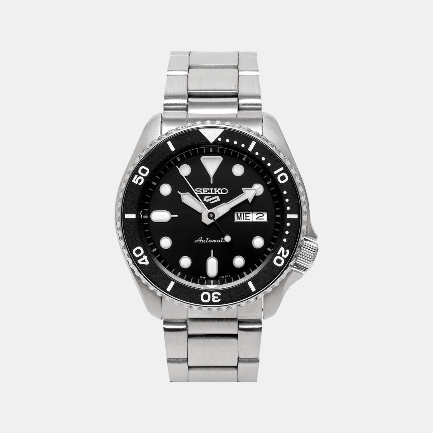 Seiko 5 Sports Men Automatic Black Dial Analog Stainless Steel Watch SRPD55K1
