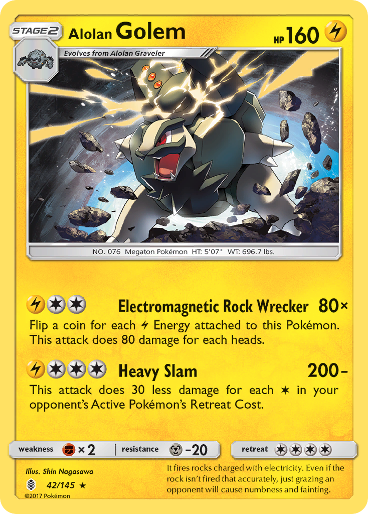 Rare holo sm2-42 – Pokémon Alolan Golem - 42/145 - Rare Holo [sm2-42] [Holo] - Alolan Golem - 42/145 - Rare Holo
