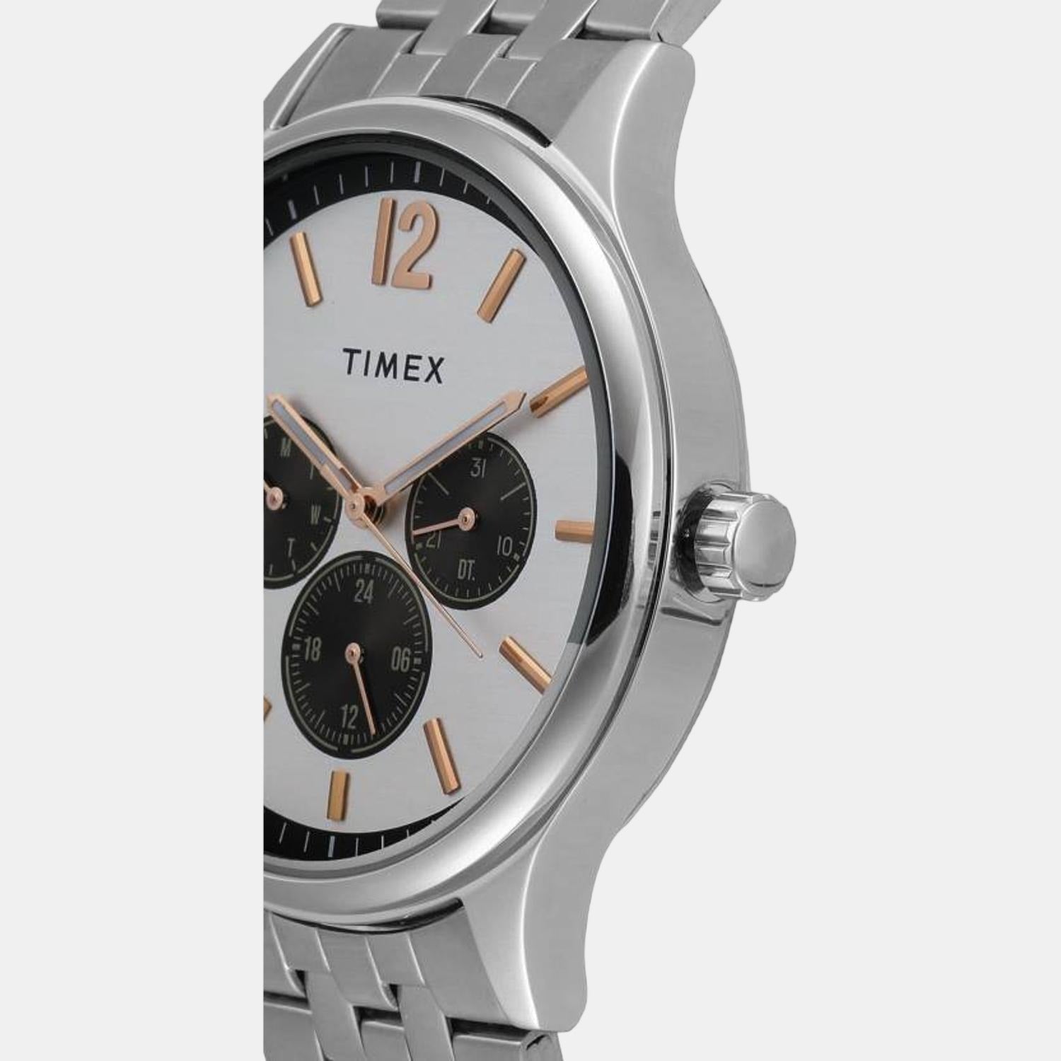 Timex Fashion Men Quartz Silver Dial Chronograph Stainless Steel Watch TWEG18407 - view 3