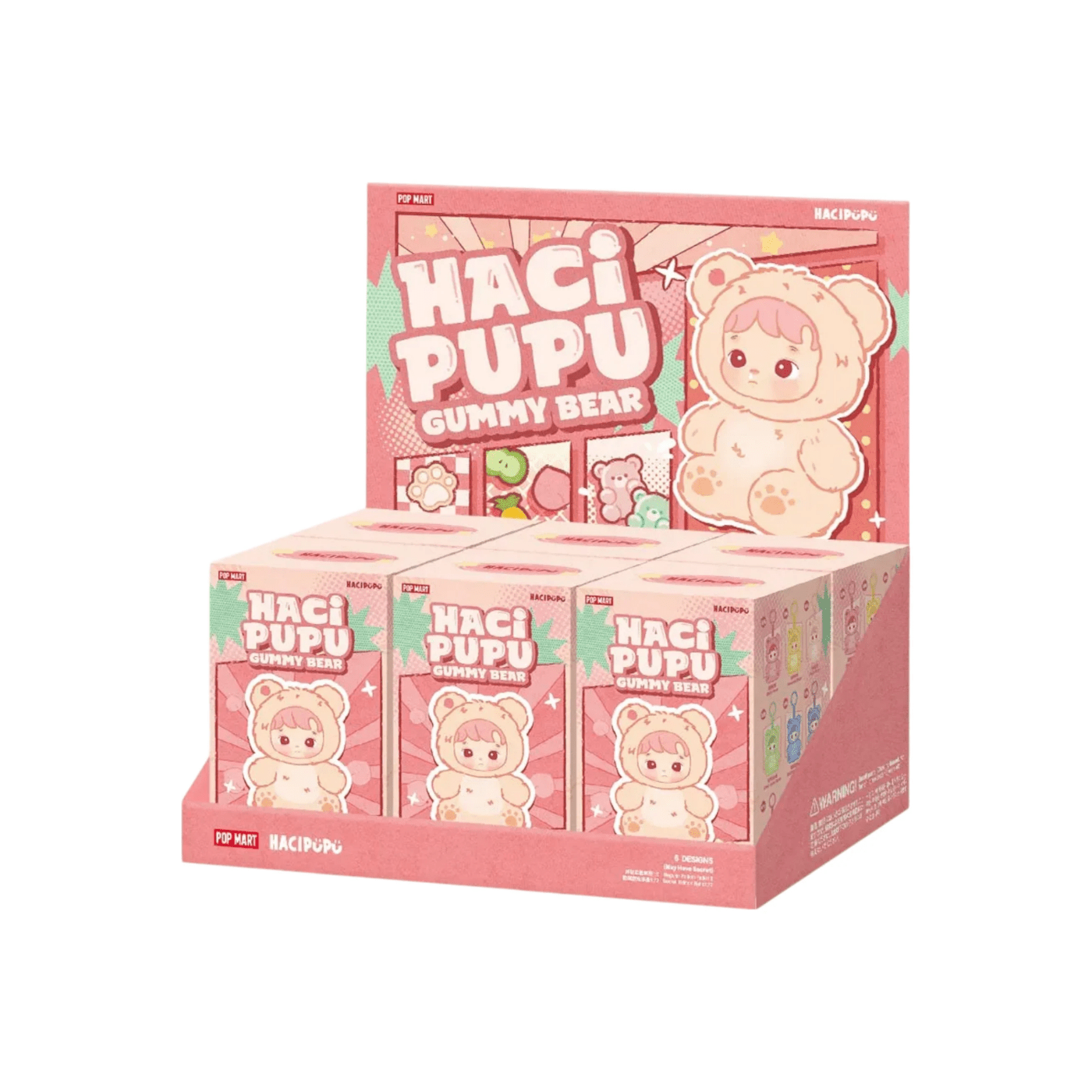HYPE ELIXIR Pop Mart HACIPUPU Gummy Bear Series Vinyl Plush Pendant Sealed Case (6 Blind Box)