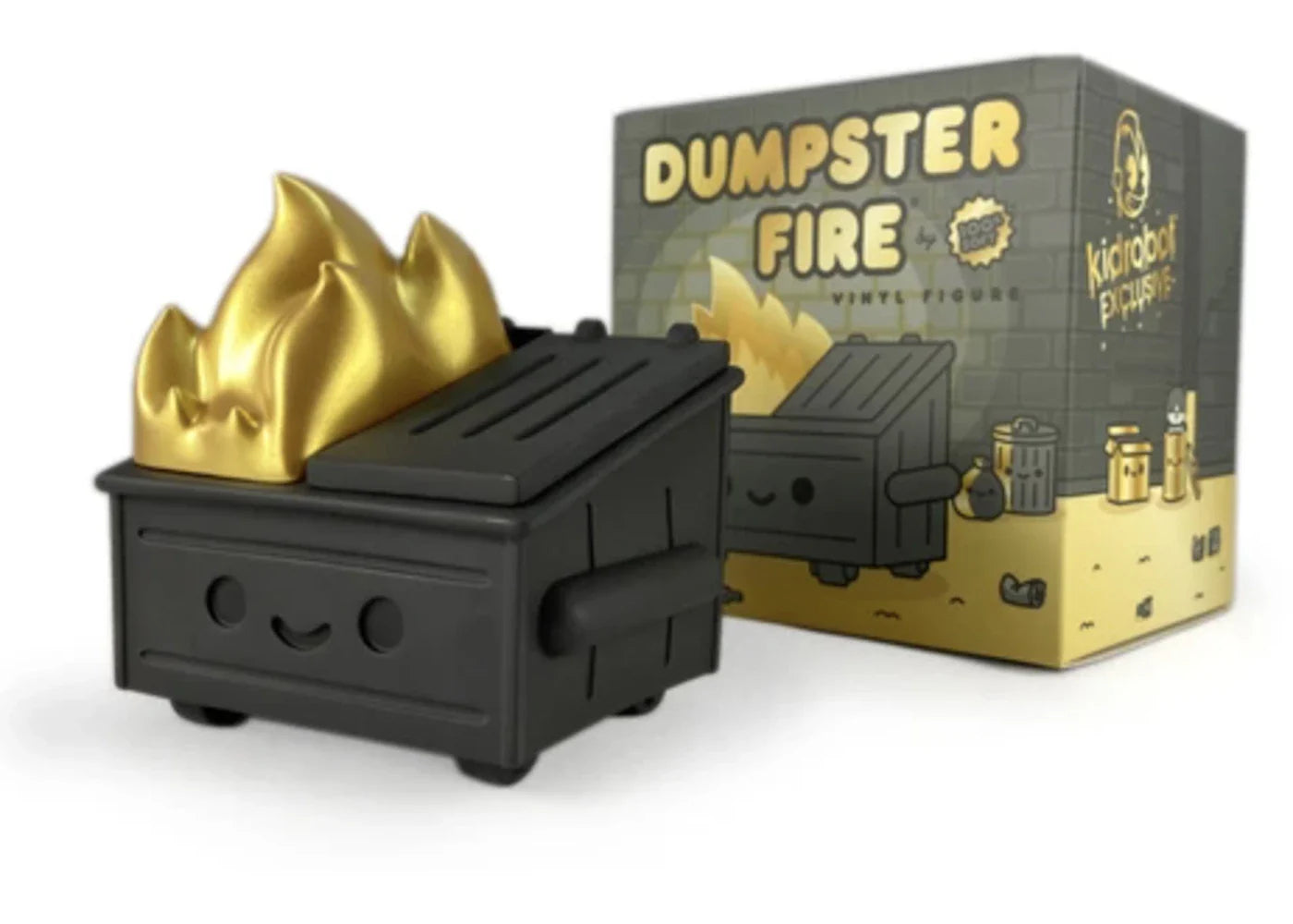 1000 Toys Inc. 100% x Kidrobot Exclusive Dumpster Fire Vinyl Figure Black - view 2