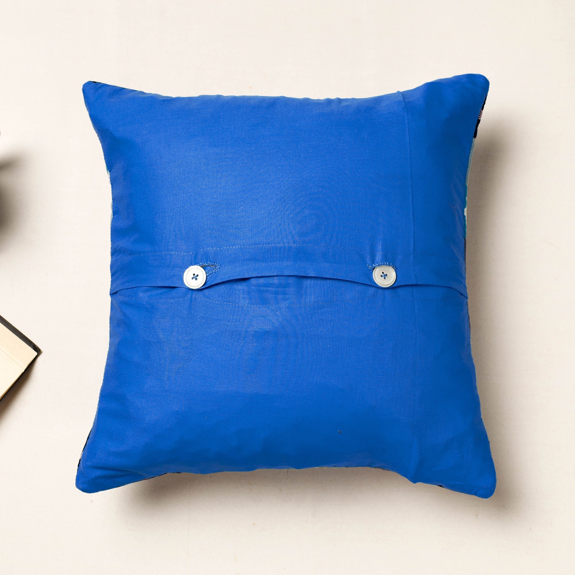 PURKAL STREE SHAKTI SAMITI Blue - Applique Quilted Cotton Cushion Cover (16 x 16 in) - view 2