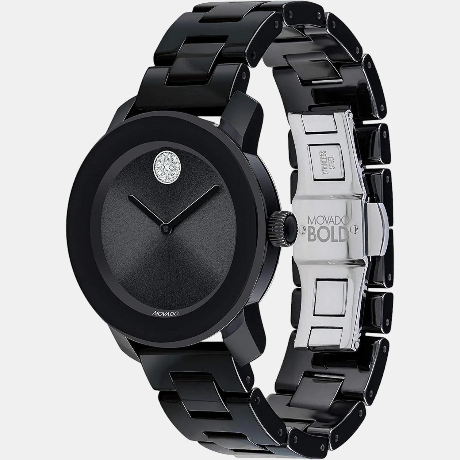 Movado Bold Women Quartz Black Dial Analog Stainless Steel Watch 3600535 - view 2