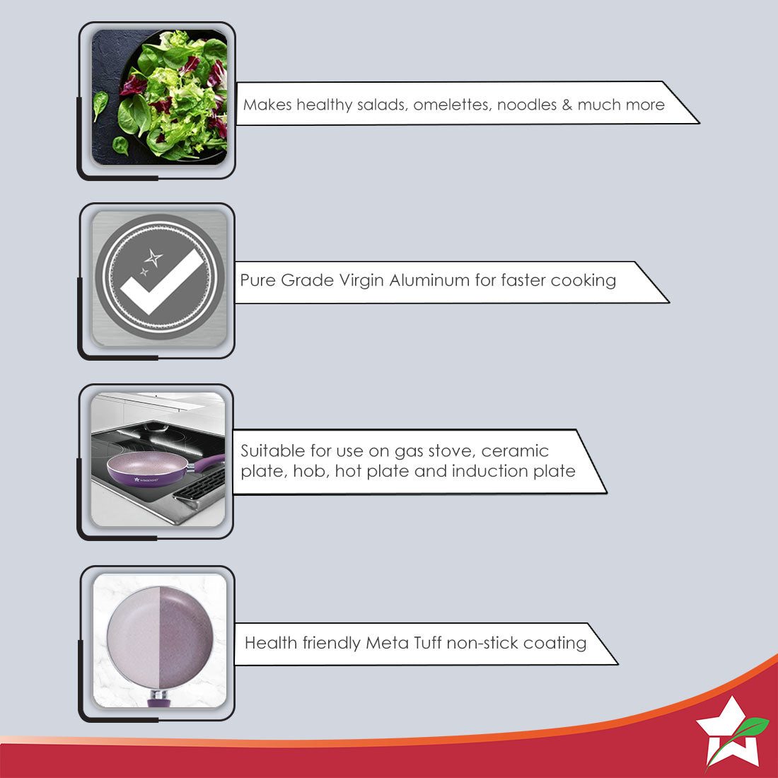 Wonderchef Royal Velvet 20 cm Non-Stick Fry Pan with Induction Bottom - view 3