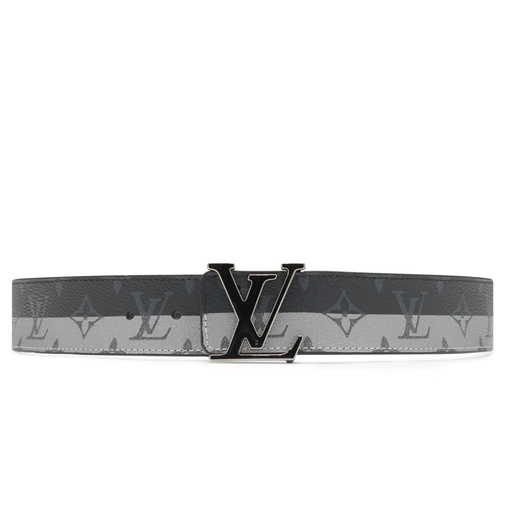 Preloved - Louis Vuitton LV Initiales Monogram Eclipse 40mm Silver Black Belt
