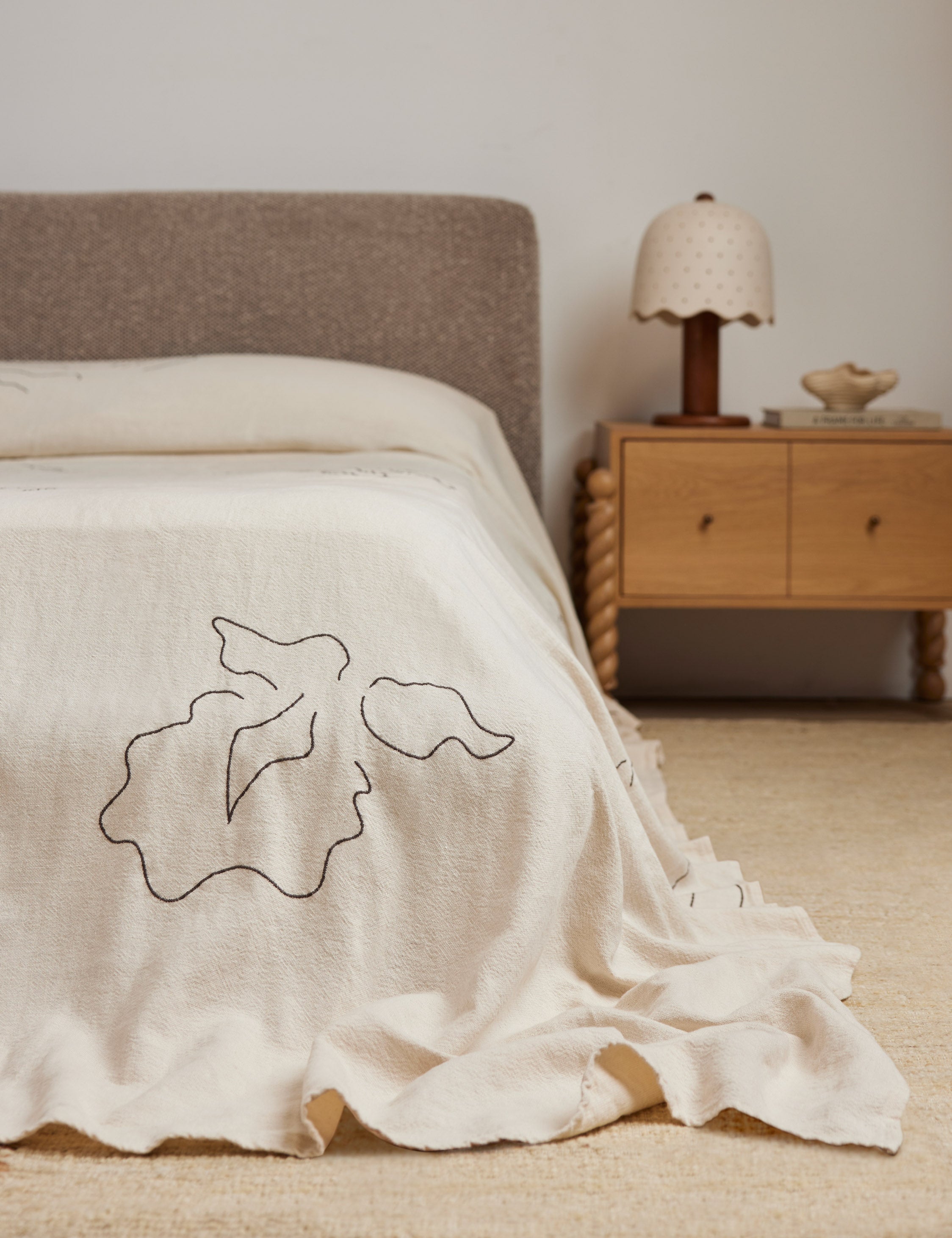 Lulu and Georgia Narsi Linen Cotton Bedspread by Sarah Sherman Samuel