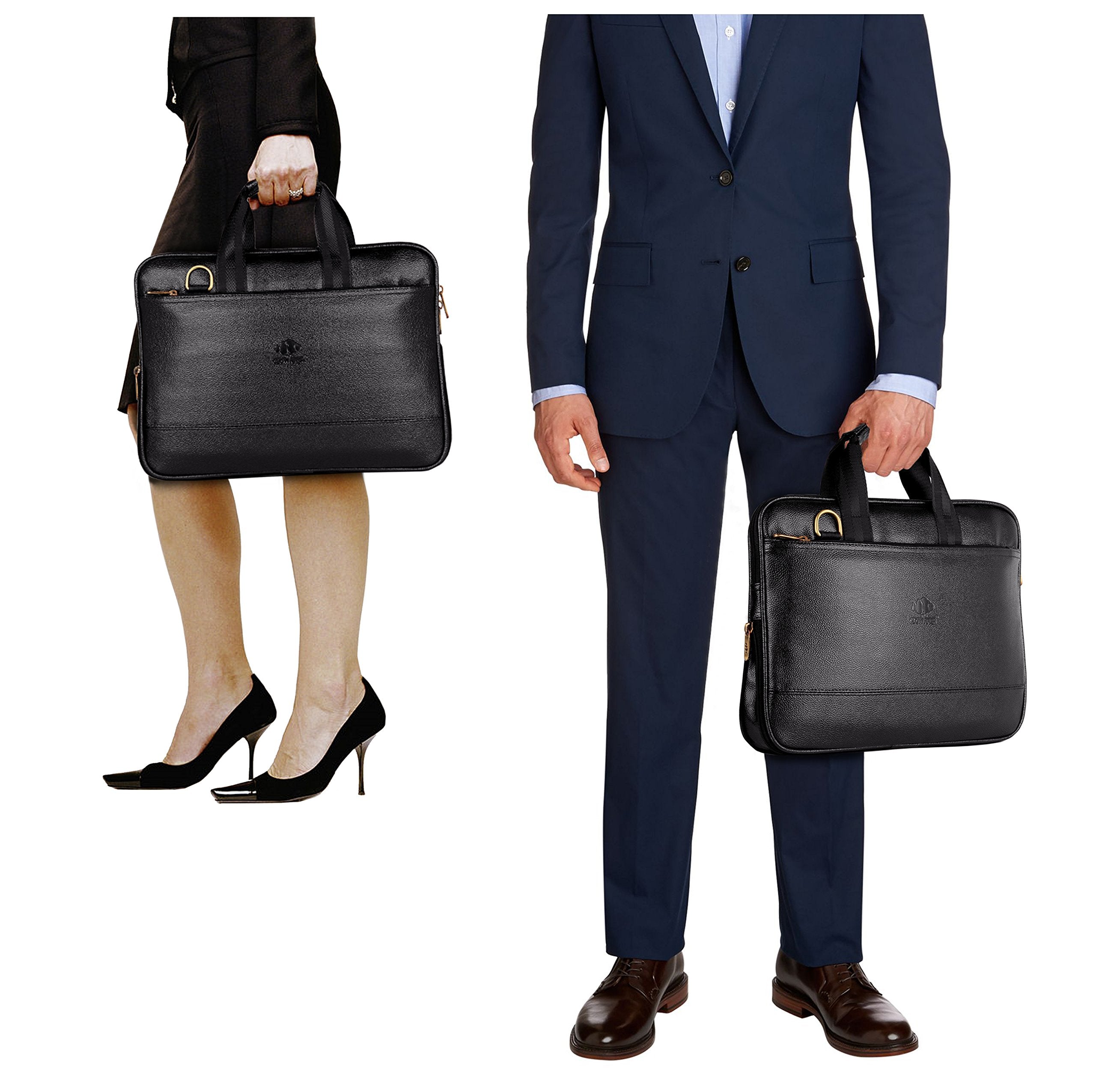 THE CLOWNFISH Vegan Leather 8.4 Liters Briefcase |Slim Expendable Bag| |Mac Air| Up to 14 inch laptop size|Laptop Bag|Macbook|Pro Macbook Air|Slim Bag - view 2