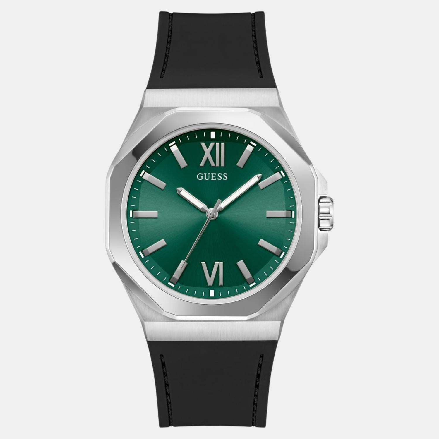Guess Dress Men Quartz Green Dial Analog Silicone Watch GW0850G1 - view 2