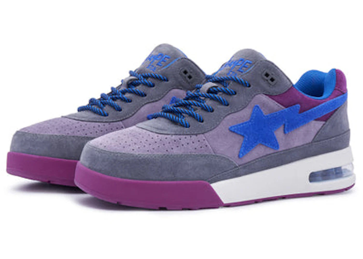 BAPE A Bathing Ape Road Sta Premium Suede Purple Blue - view 2
