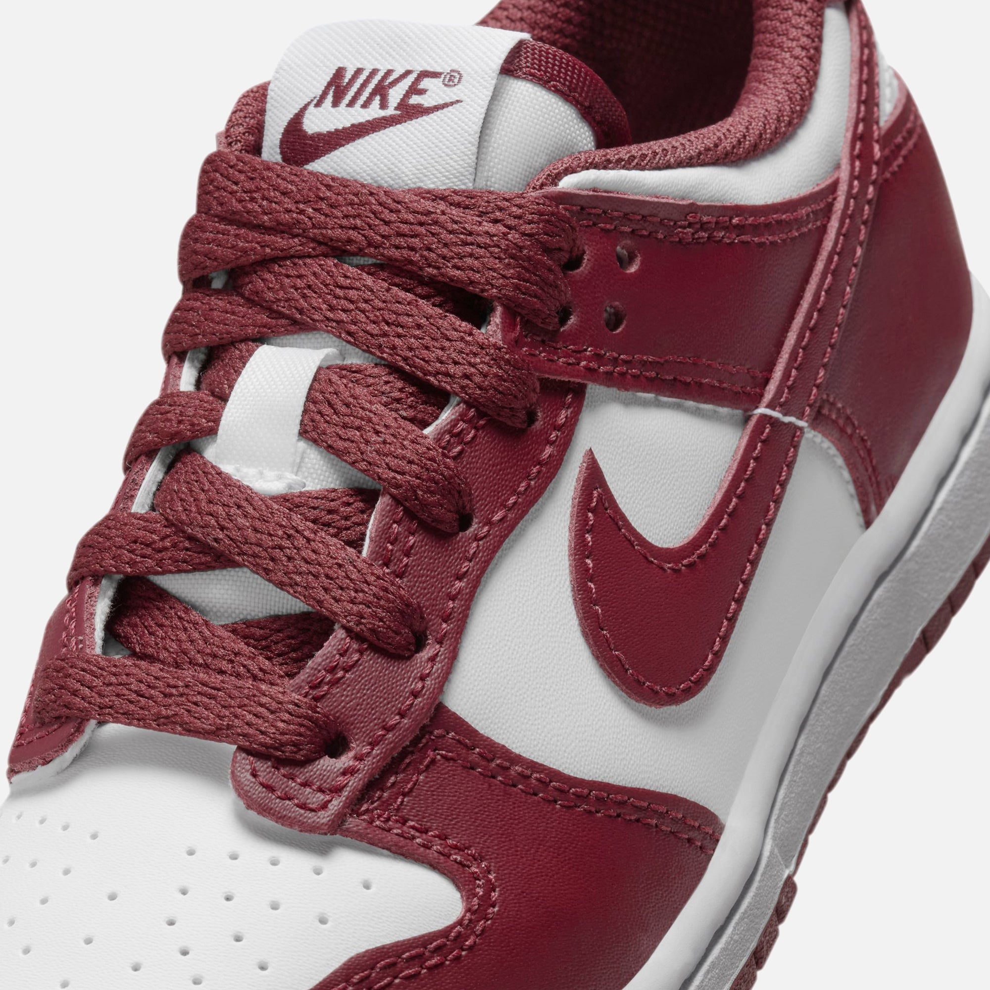 Nike PS Dunk Low - White / Redwood / Gym Red - view 6