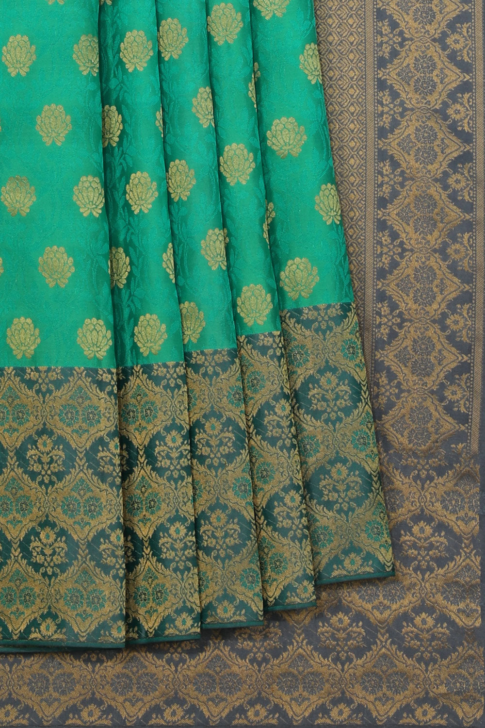 Kalanjali Gorgeous Silk Sea Green Saree – Women's
