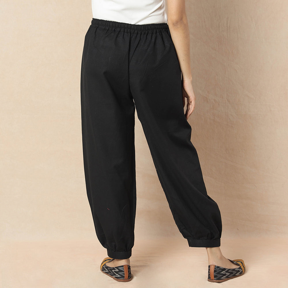 ITOKRI CASUALS Black - Flex Cotton Plain Elasticated Pant - view 4