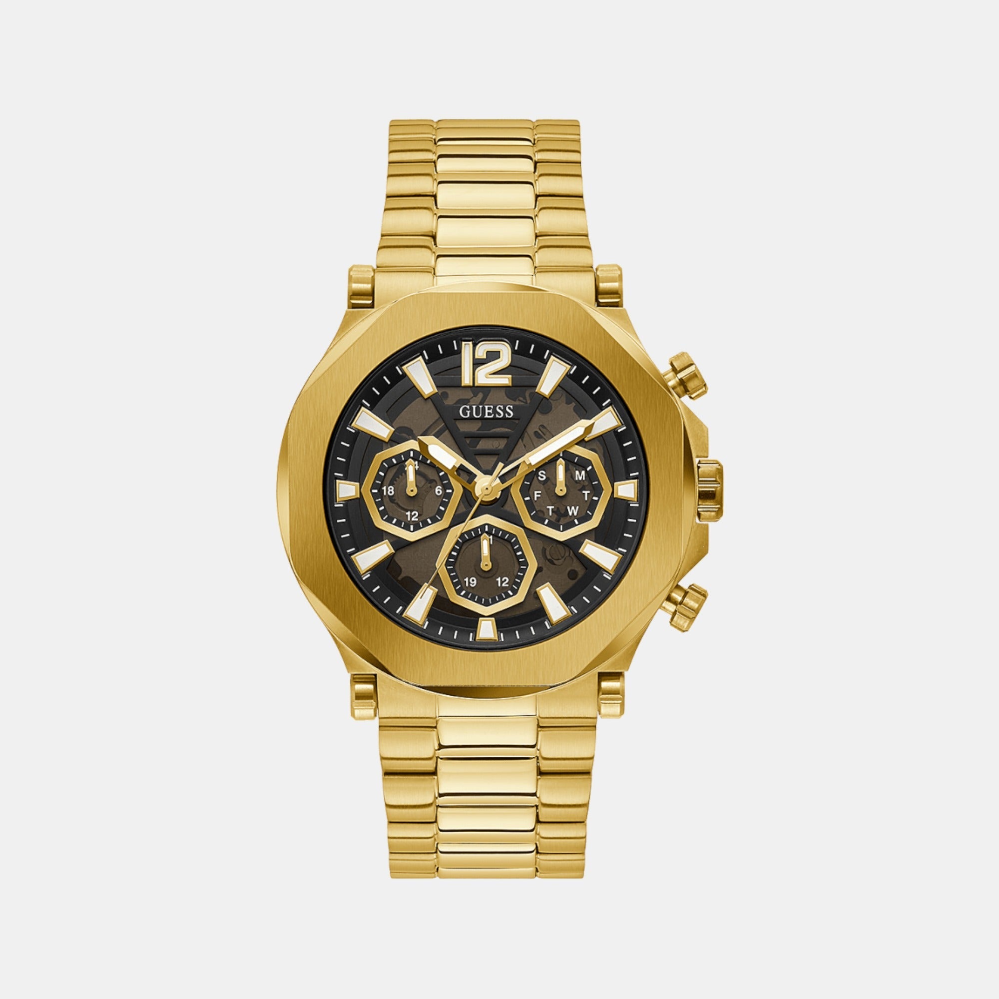 Guess Edge Men Quartz Black Dial Chronograph Stainless Steel Watch GW0539G2