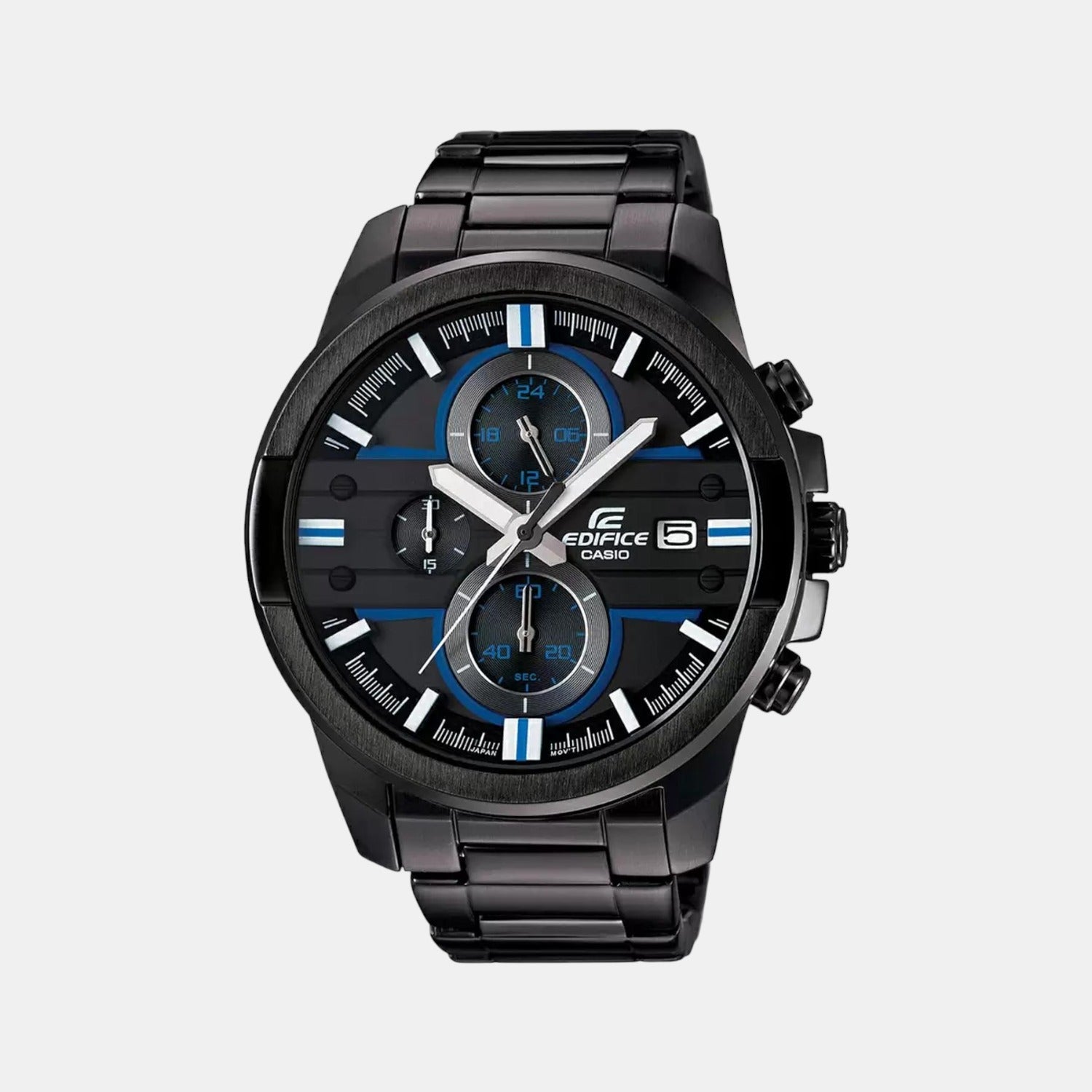 Casio Edifice Men Quartz Black Dial Chronograph Stainless Steel Watch EX223