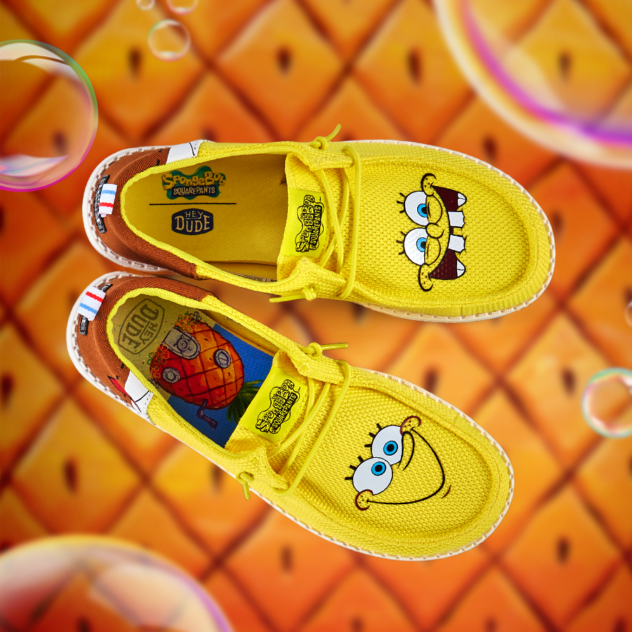 HEYDUDE shoes Wally Funk Youth SpongeBob - Brown/Yellow - view 2