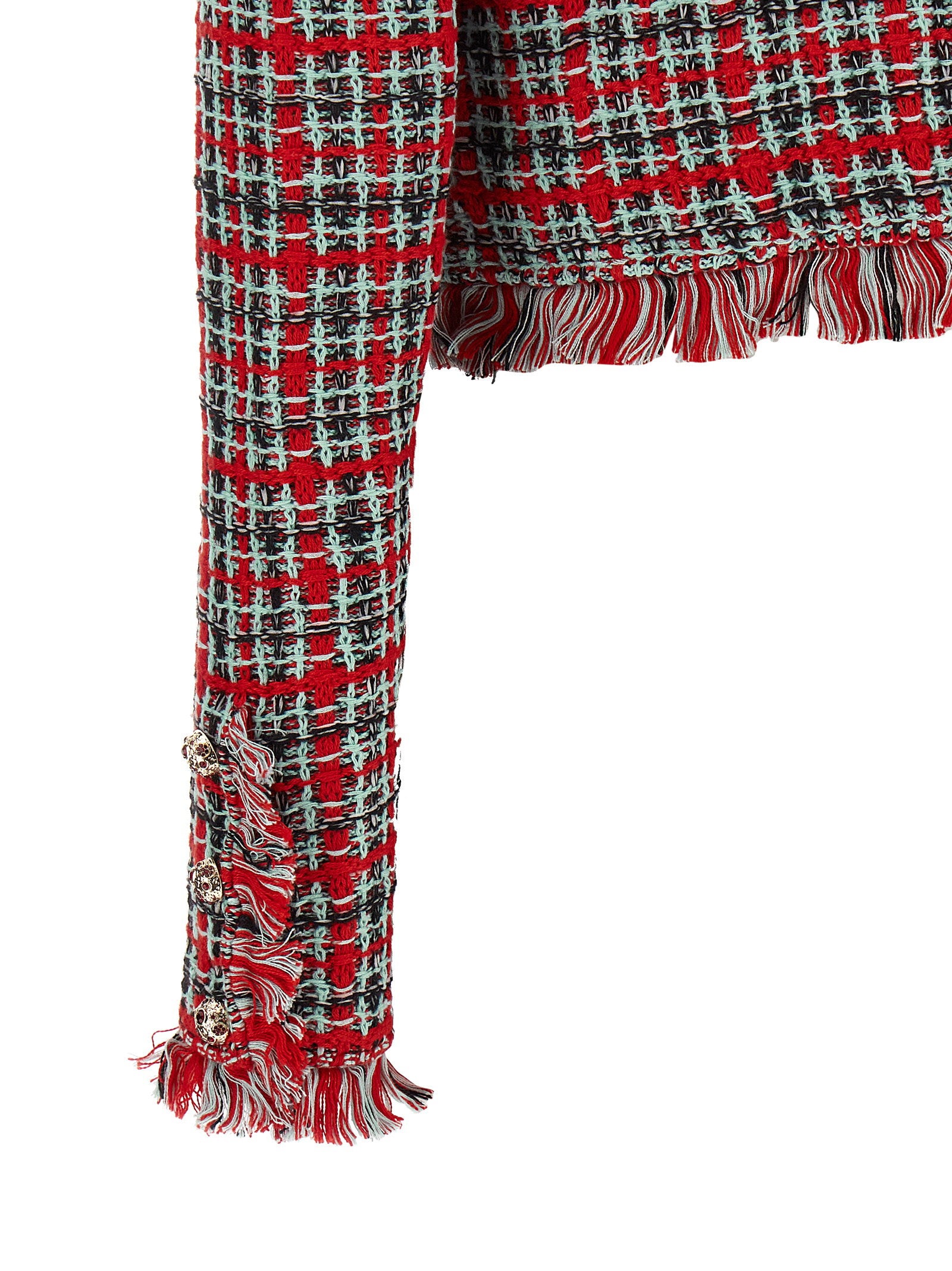 Self-Portrait Fringed Knit Jacket - view 4