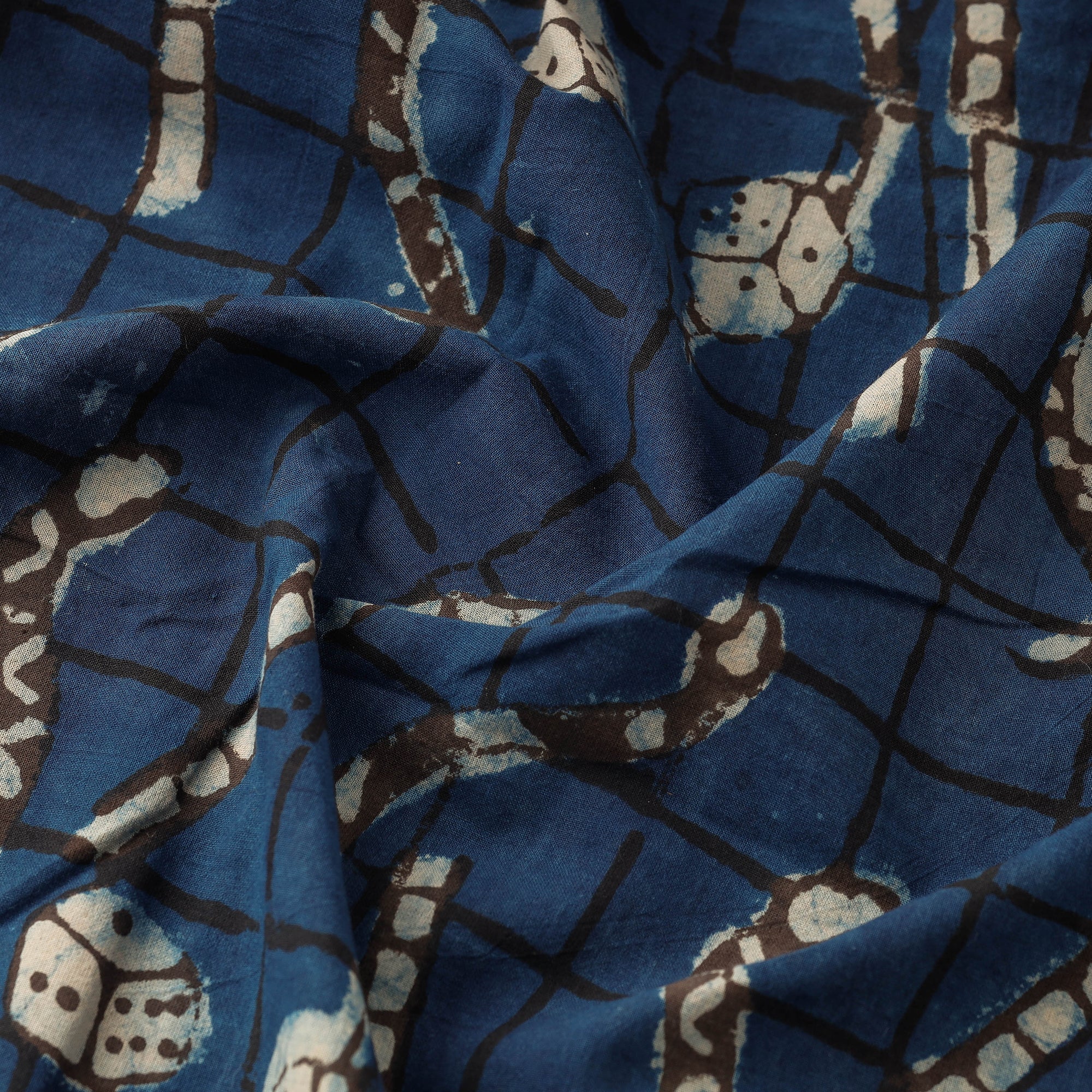 BINDAAS UNLIMITED Blue - Bindaas Block Printed Cotton Natural Dyed Fabric - view 2