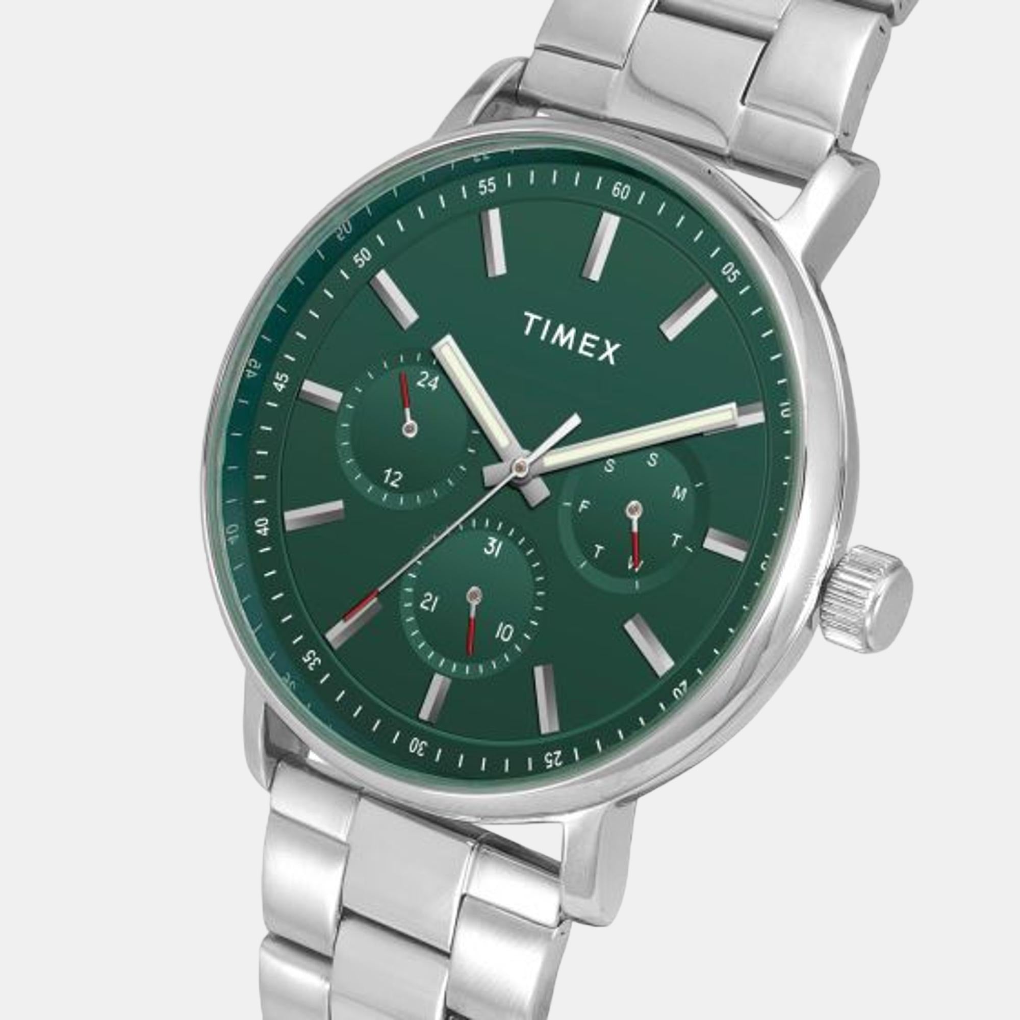 Timex Fashion Men Quartz Green Dial Chronograph Stainless Steel Watch TWEG20017 - view 4