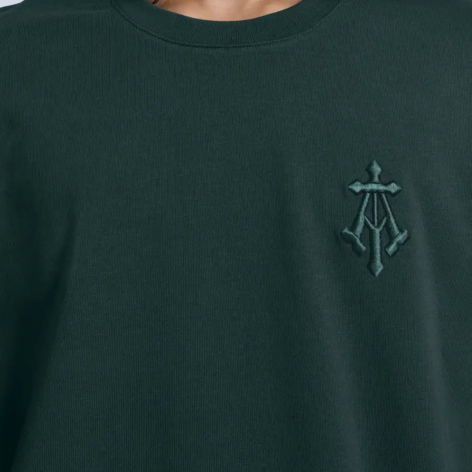 Almost Gods | Alpha Cross Embroidered Tee { Green - view 4