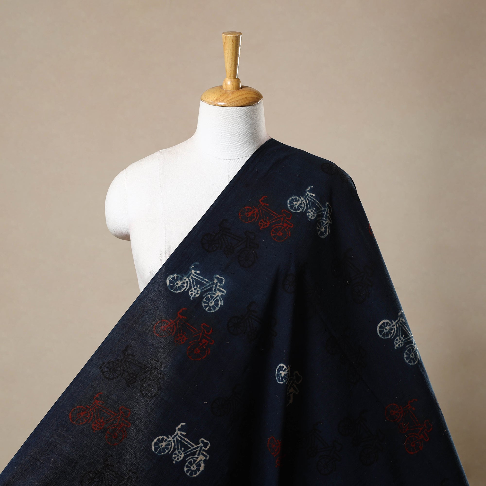 KACHCHH JI CHHAAP Blue - Block Print Cotton Natural Dyed Ajrakh Fabric 15