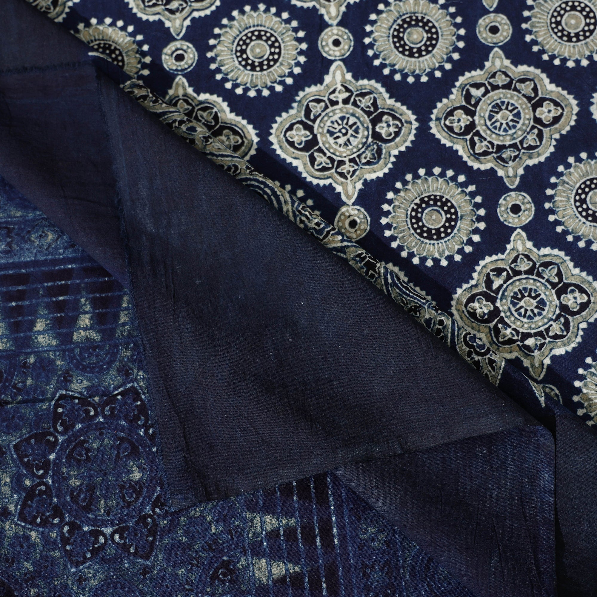 KACHCHH JI CHHAAP Blue - Ajrakh Block Printed Cotton Single Bed Cover (90 x 60 in) - view 5