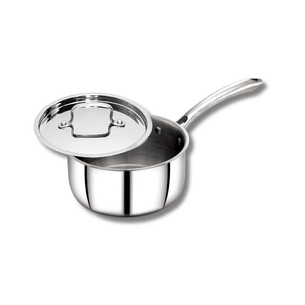 AVIAS Riara Premium Stainless Steel Tri-Ply Saucepan With Steel Lid | Gas & Induction Compatible | Silver - view 11