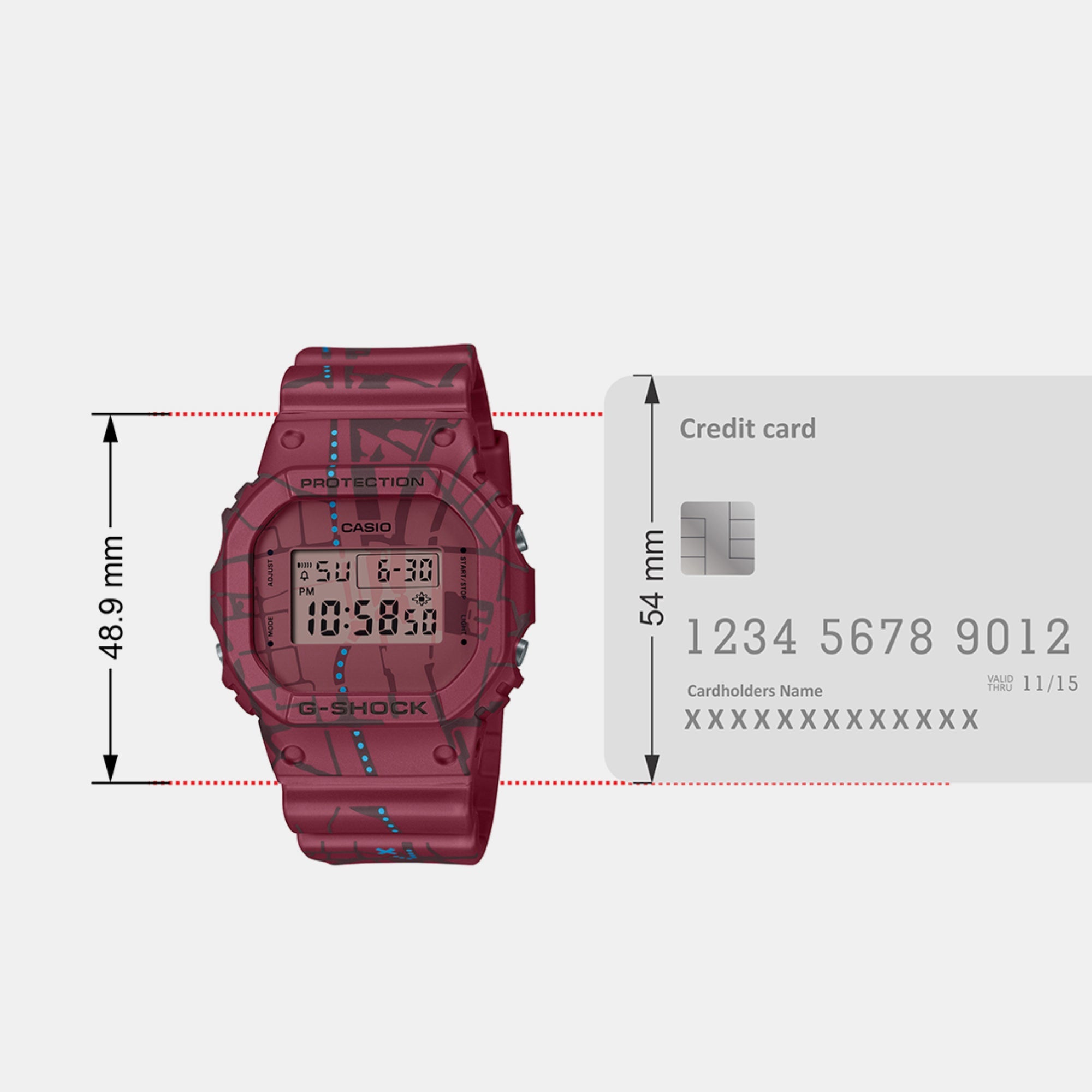 Casio G-Shock Men Quartz Red Dial Digital Resin Watch G1361 - view 7