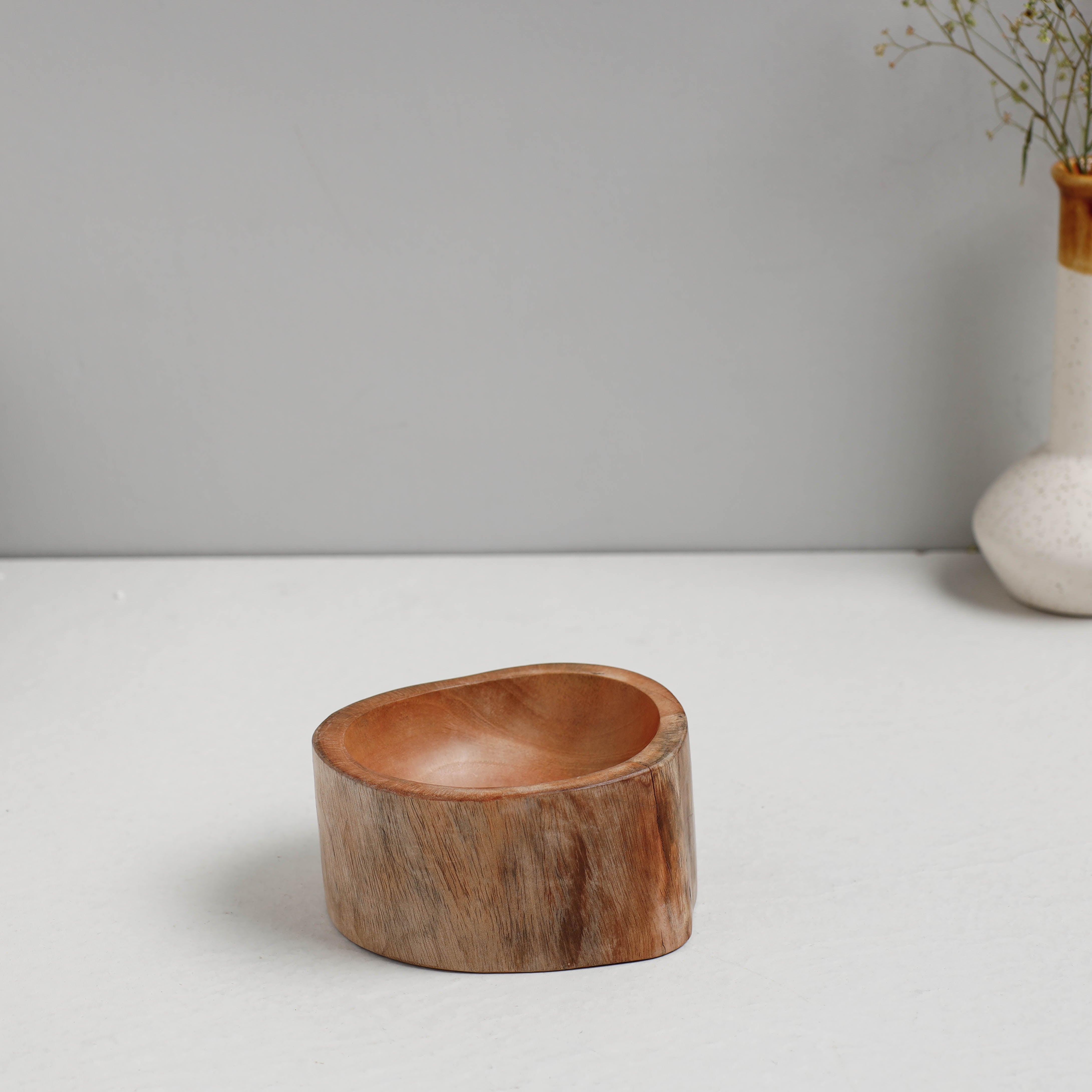 ITOKRI CRAFTS INITIATIVE Brown - Hand Carved Natural Mahogany Wooden Bowl (5 x 4 in)