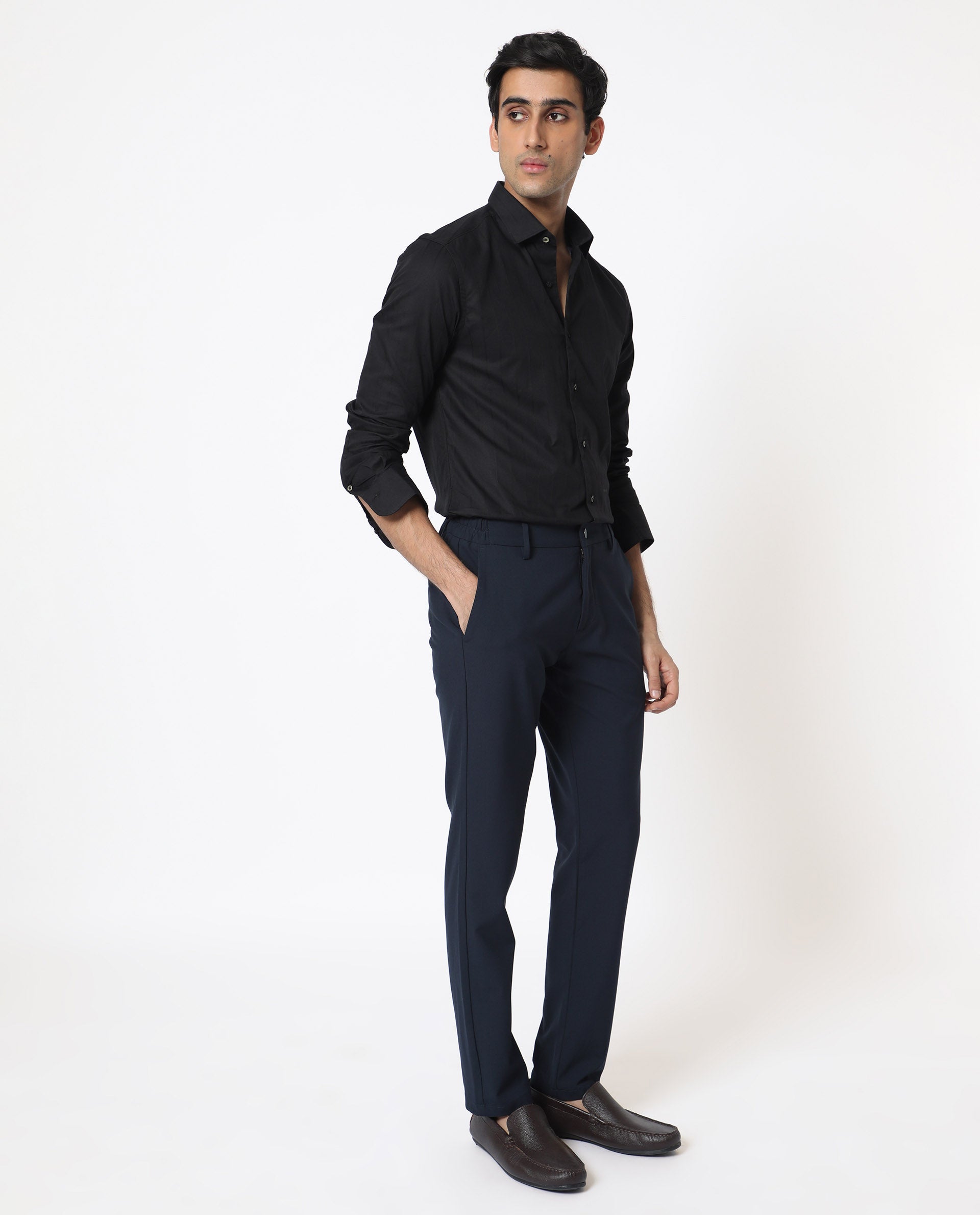 Rare Rabbit Men's Gazan Black Shirt Cotton Fabric Full Sleeves Slim Fit - view 9