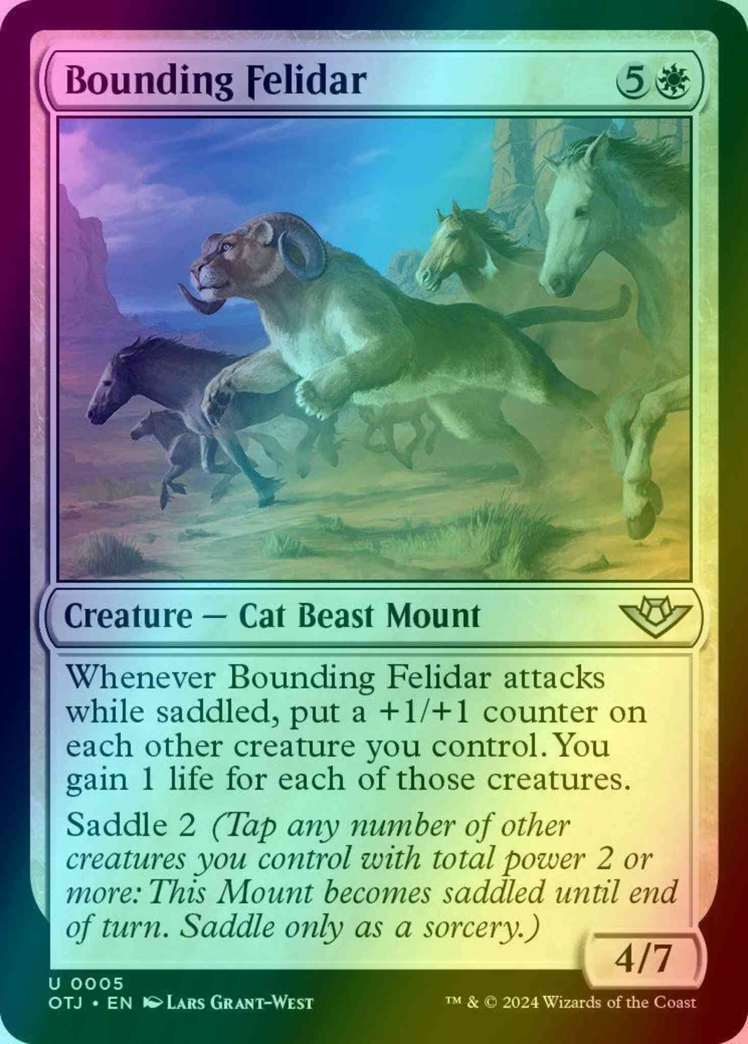 Bounding felidar 5 – Magic Bounding Felidar [5] [Outlaws of Thunder Junction] [Foil]