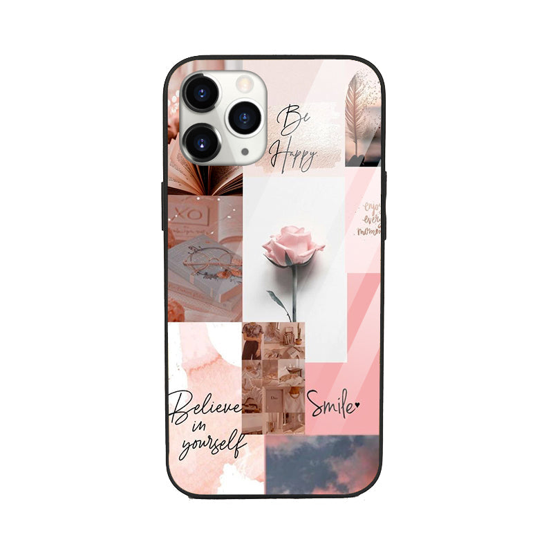 Casebasket Happy Pink Aesthetic Glossy Phone Cover