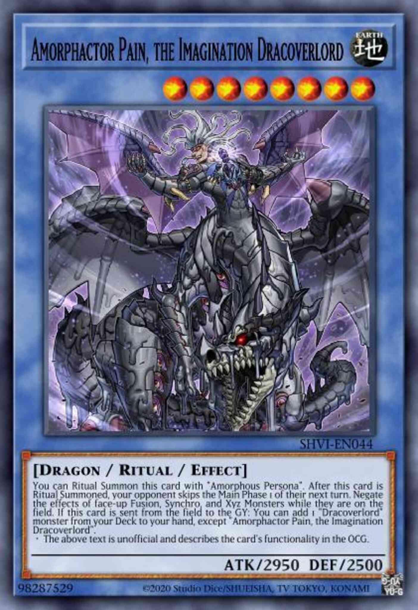 Pain the imagination – Yu-Gi-Oh! Amorphactor Pain, the Imagination Dracoverlord - SHVI-EN044 - Super Rare - Unlimited