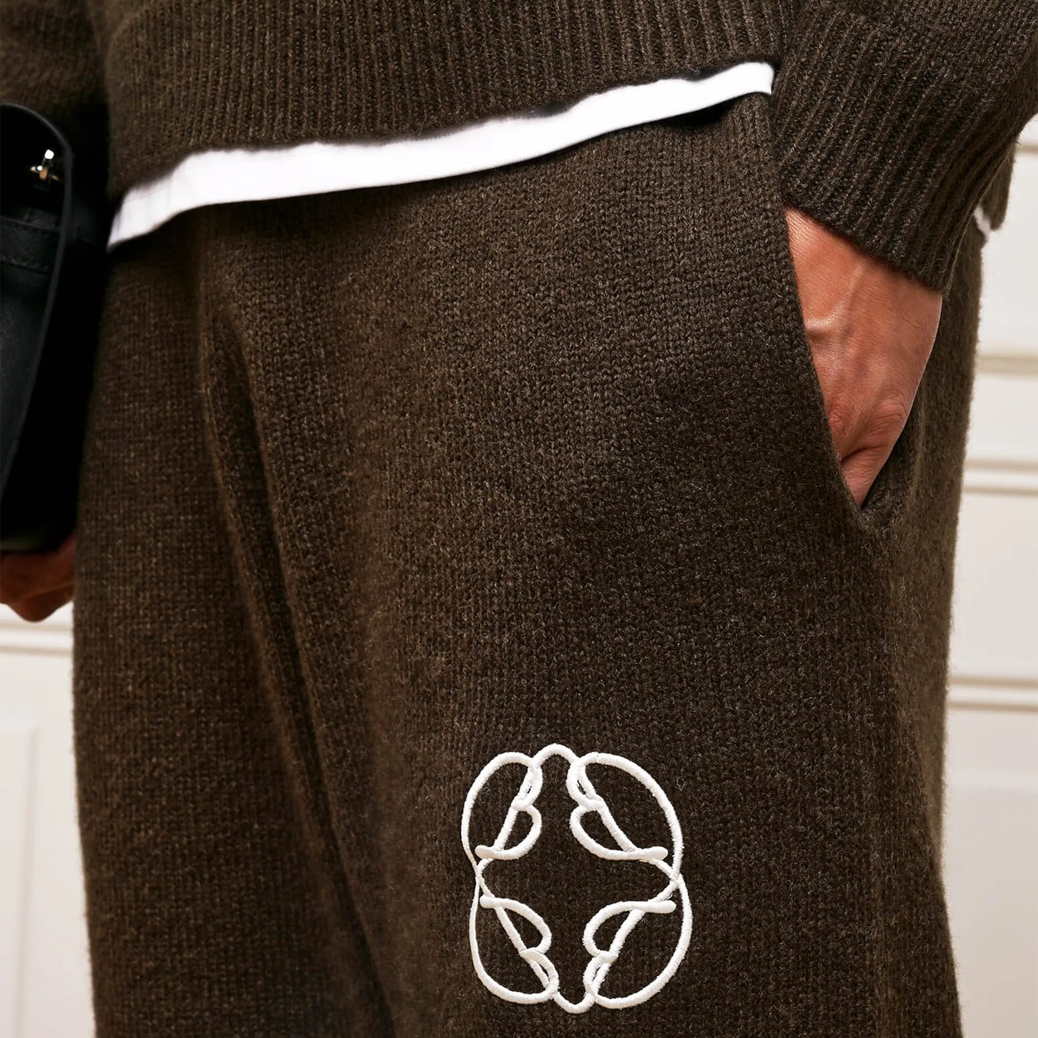 Belier Mohair Knit Brown Sweatpants - view 7