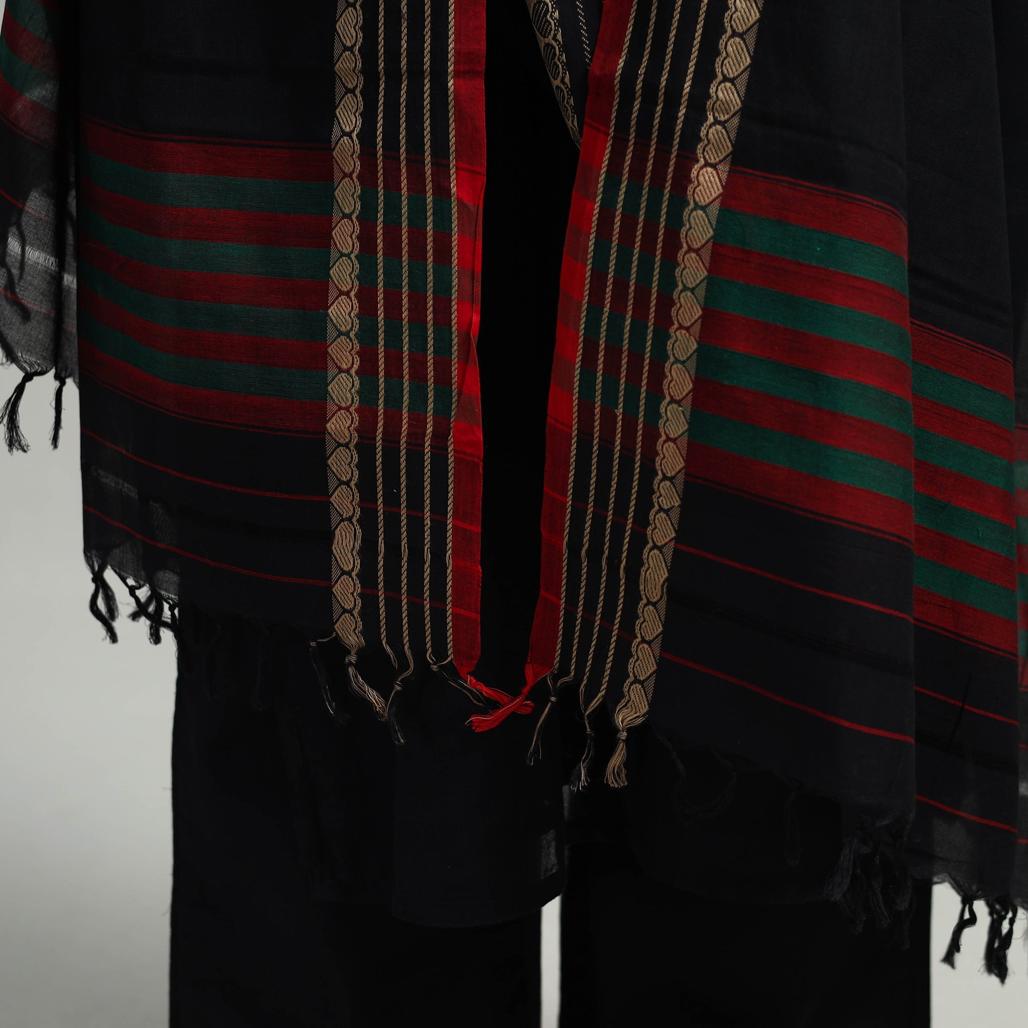 ITOKRI CASUALS Black - Cotton Dharwad Kurta Set with Palazzo & Dupatta 03 - view 6