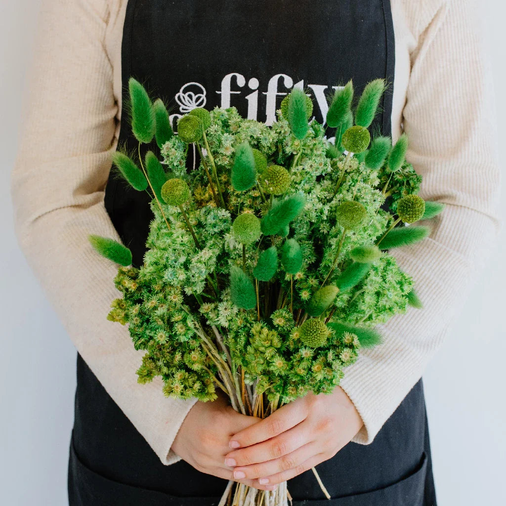 FiftyFlowers Moss Green Dried Flower Pack