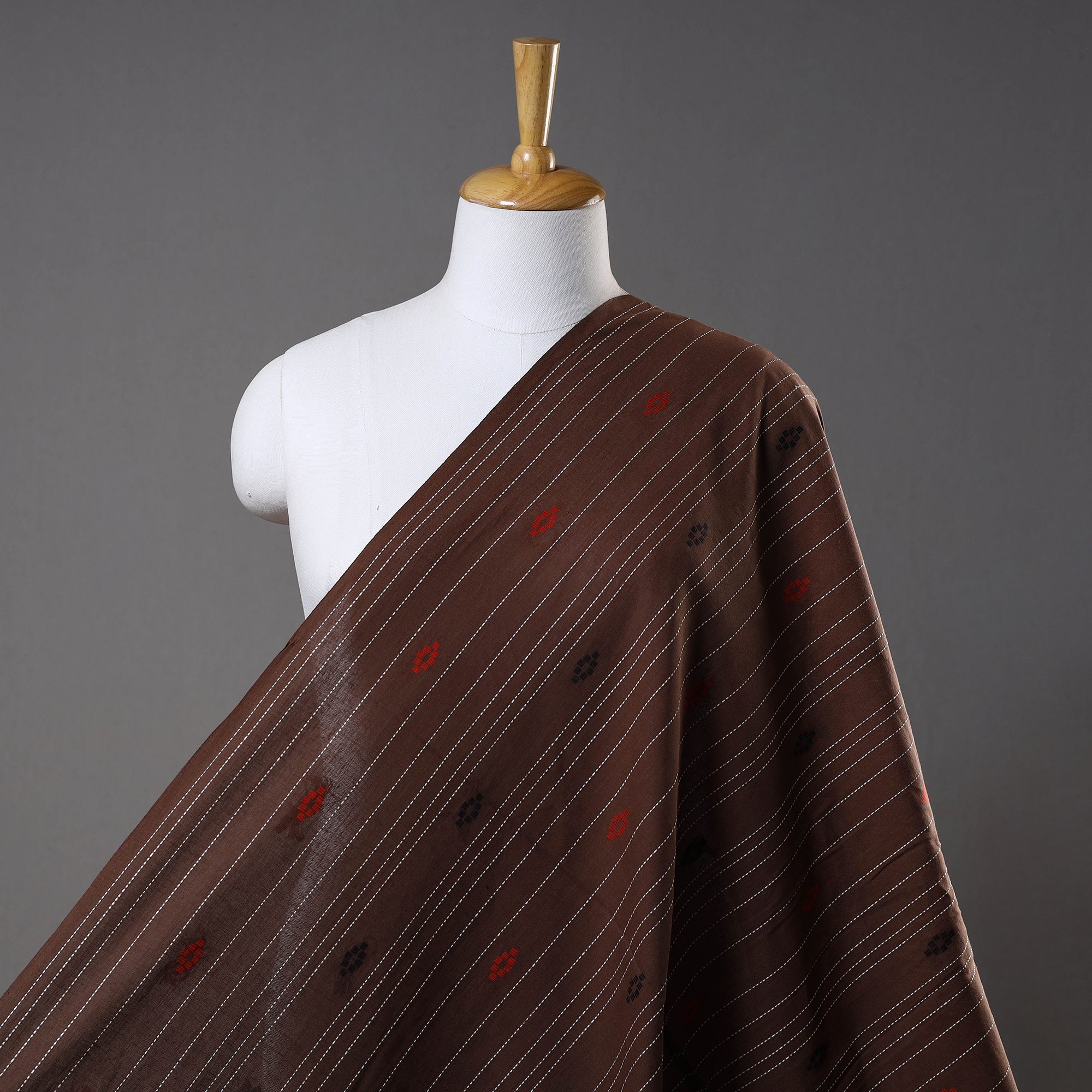 ITOKRI CRAFTS INITIATIVE Brown - Prewashed Cotton Jacquard Fabric 24