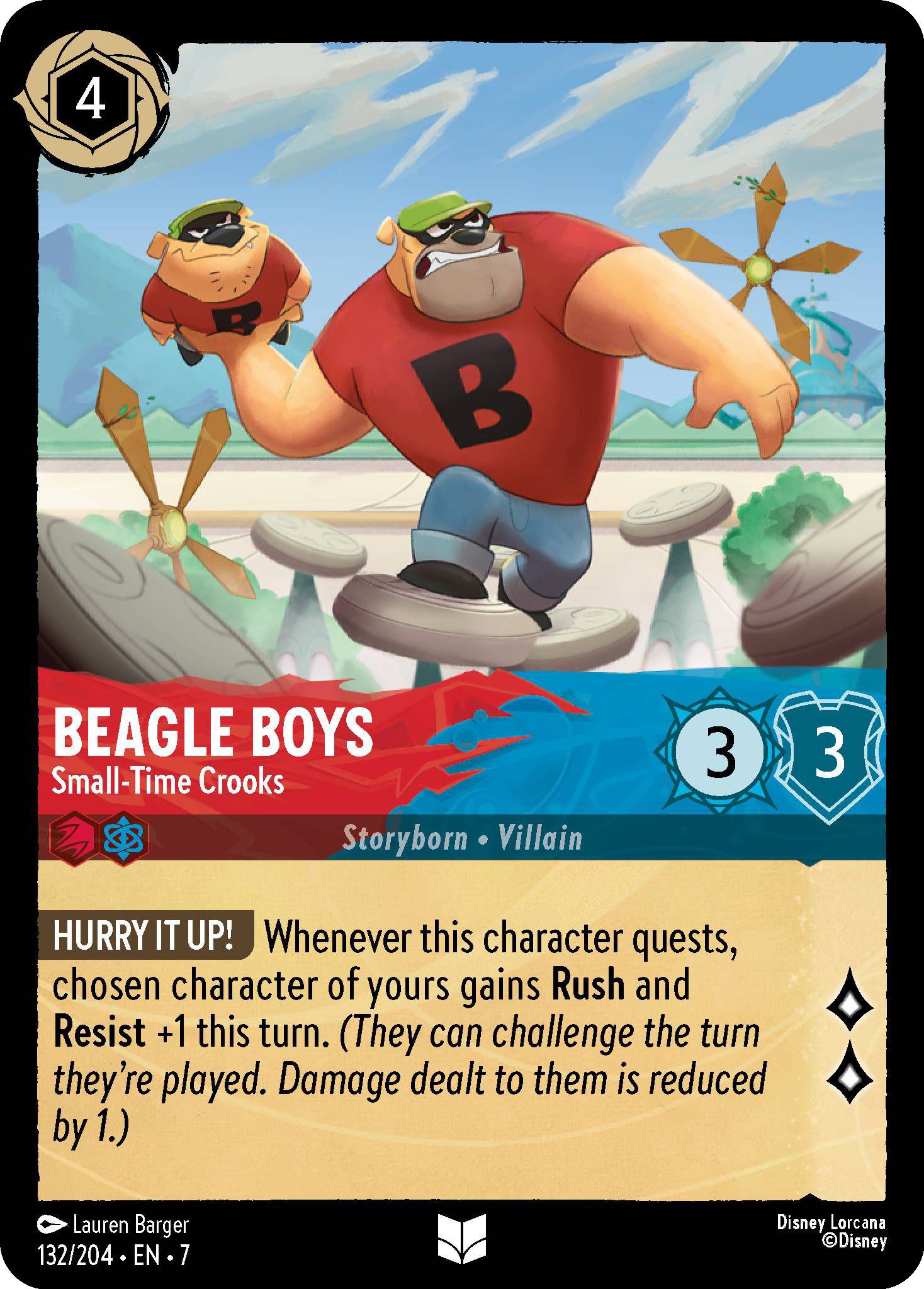Lorcana Beagle Boys - Small-Time Crooks - 132/204 [Archazia's Island] [Non-Foil]
