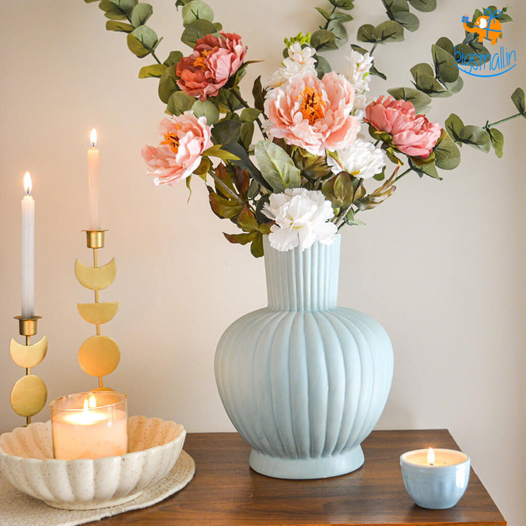 Hollyhock Victorian Ceramic Vase - view 7