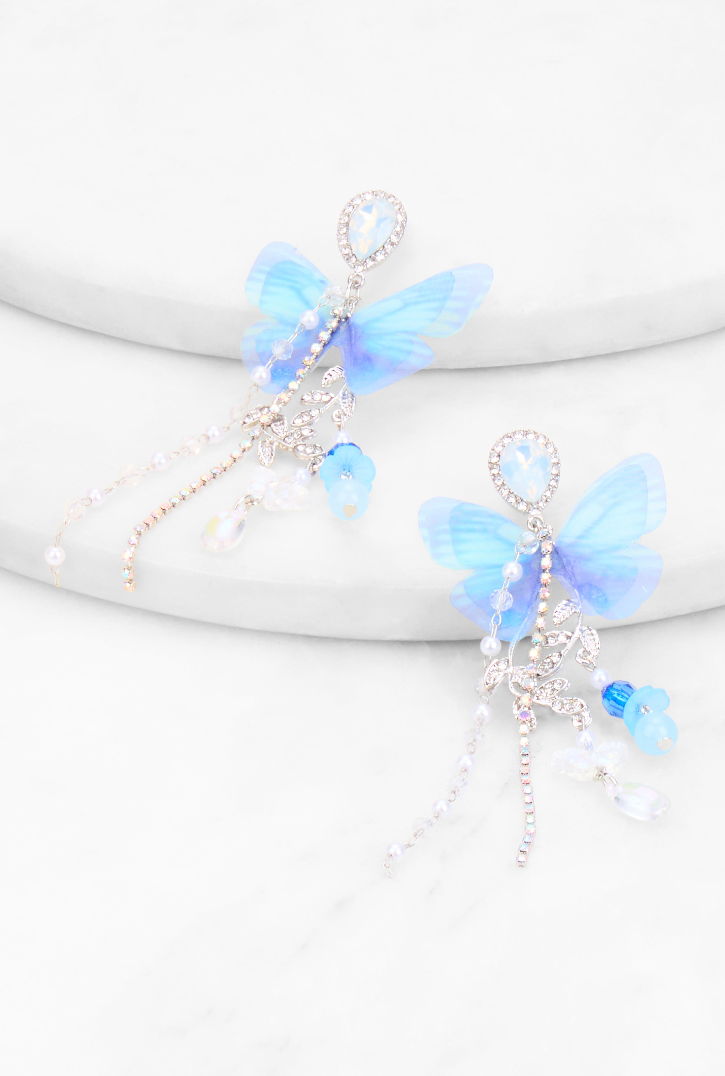 Rainbow Shops Butterfly Rhinestone Drop Earrings - view 2