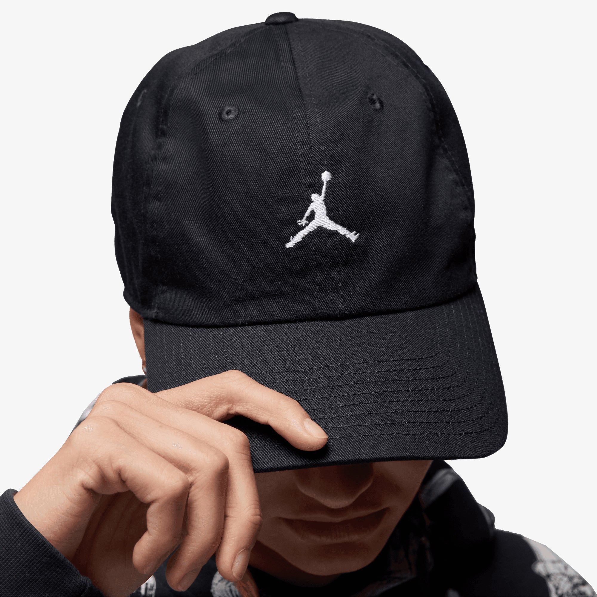 Jordan | UNSTRUCTURED CURVED-BILL HAT { BLACK - view 5
