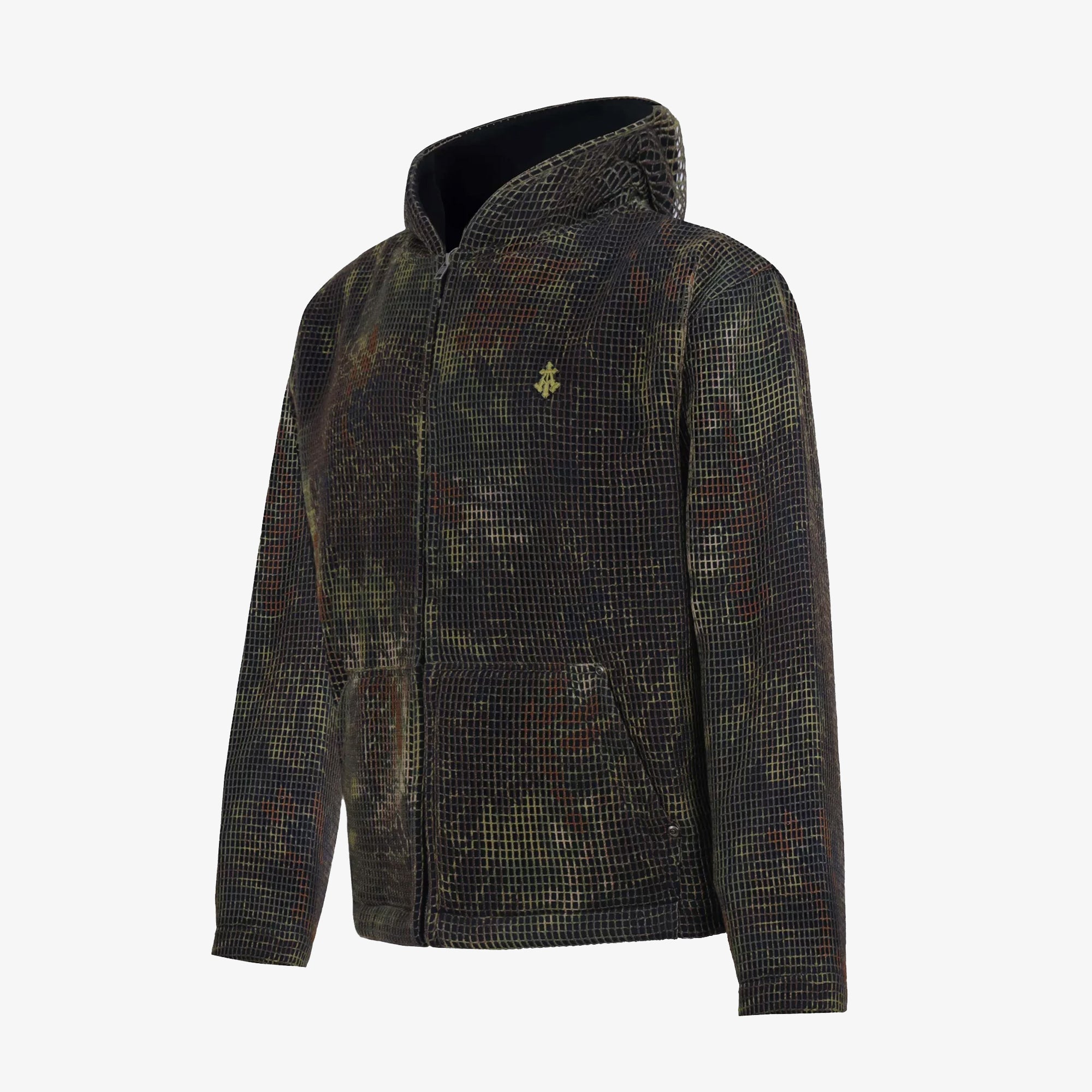 Almost Gods | Mandrake Camo Net Zip Hoodie { Brown - view 3