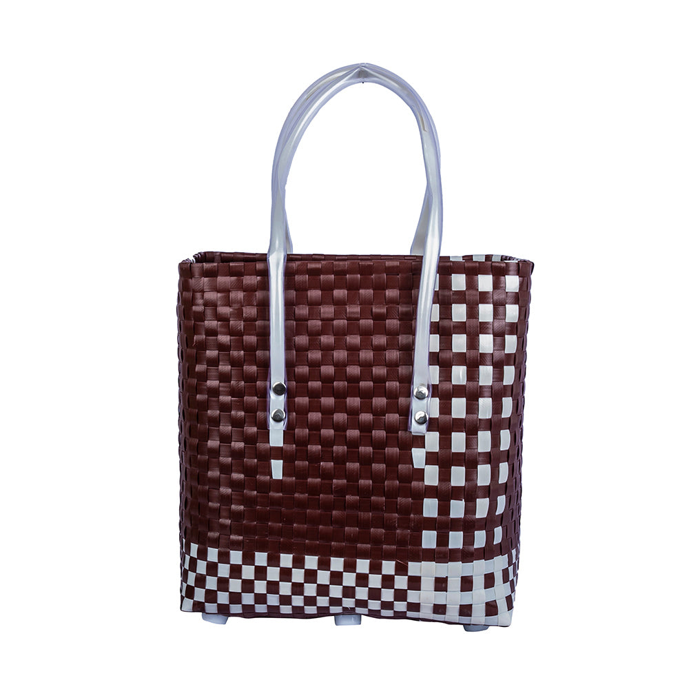 KALAPURI Brown - Handwoven Brown & White Basket - view 2