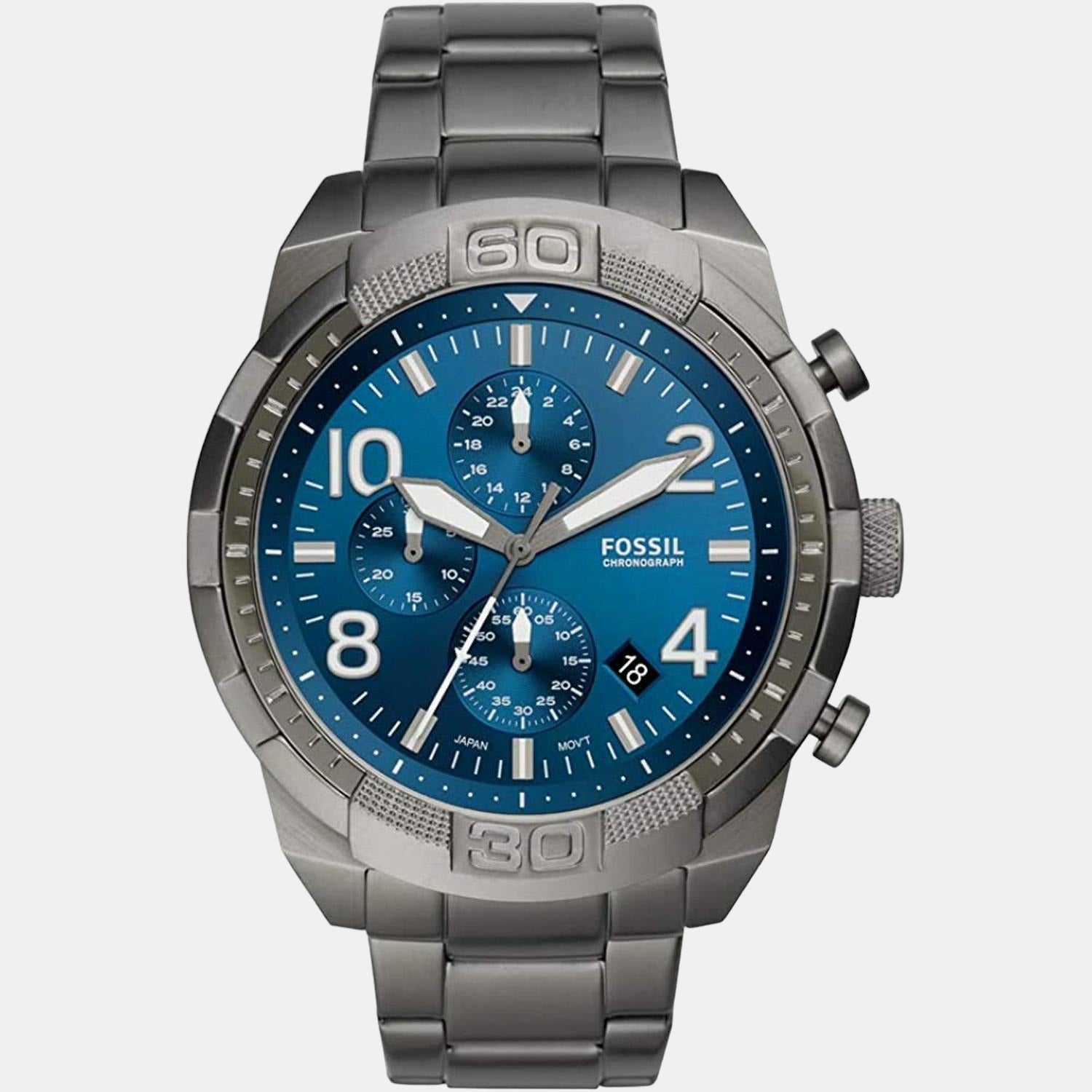 Fossil Bronson Men Quartz Blue Dial Chronograph Stainless Steel Watch FS5711 - view 2