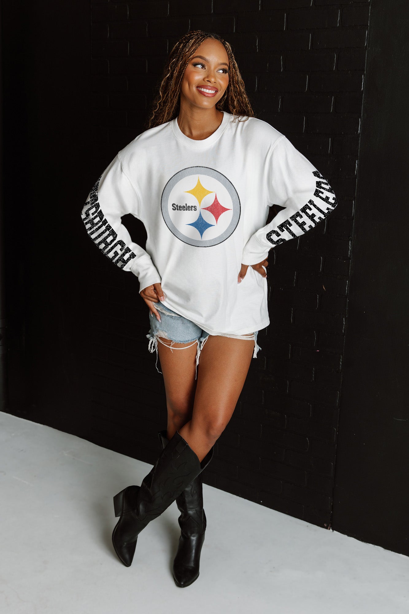 GC X NFL Pittsburgh Steelers Game Plan Oversized Midweight Long Sleeve Tee - view 3