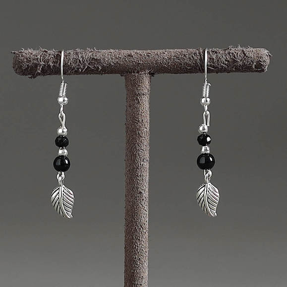 Metal beadwork earrings – DIVINE GUIDANCE CREATIONS Leaf - Handmade Metal & Beadwork Earrings 21