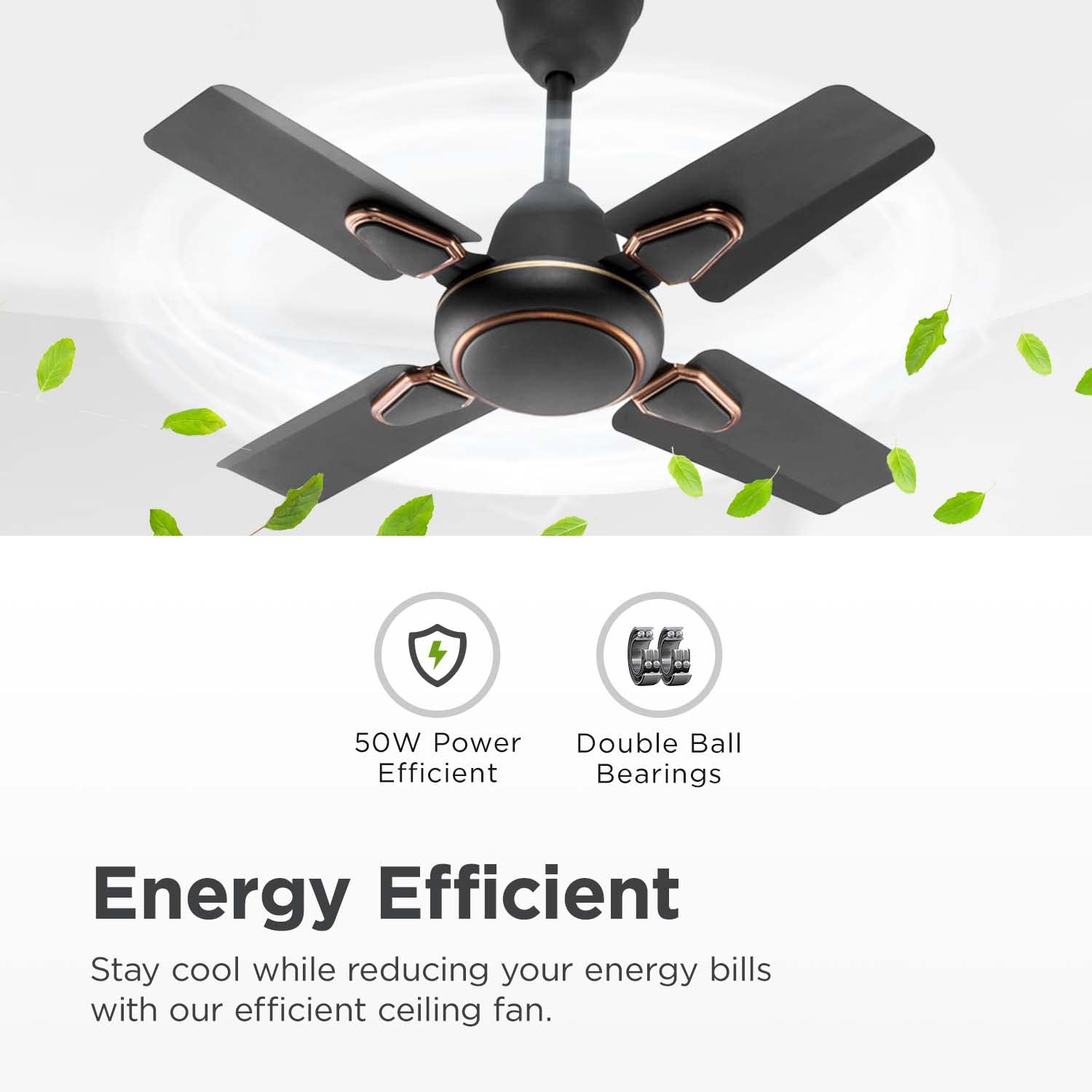 Candes Brio Turbo 600 mm / 24 Inch High Speed 4 Blade Anti-Dust 405 RPM Ceiling Fan Suitable for Kitchen/Veranda/Balcony/Small Room (Pack of 1, Coffee - view 8