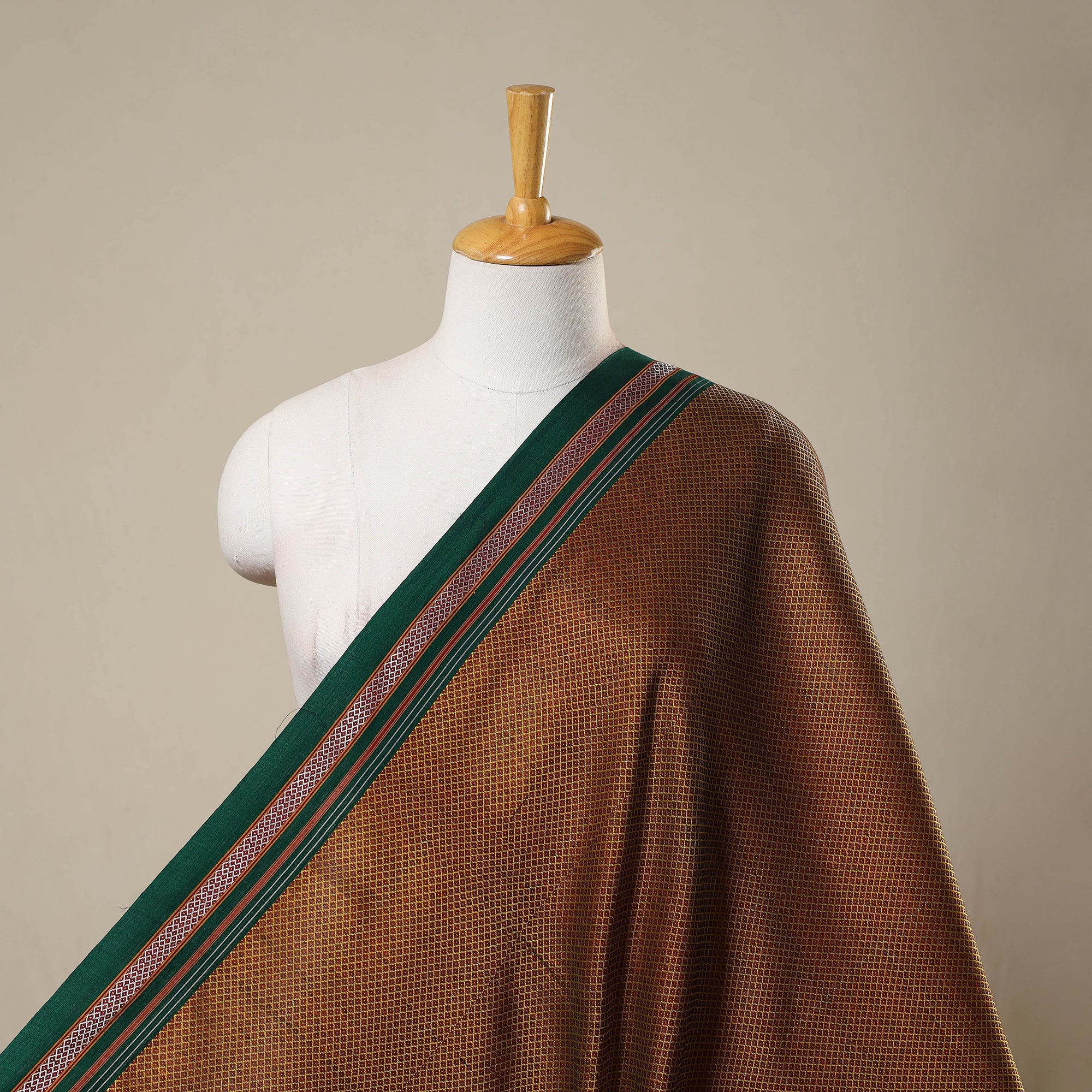 SOUTH KARGHA Brown - Karnataka Weave Cotton Khun Fabric 39