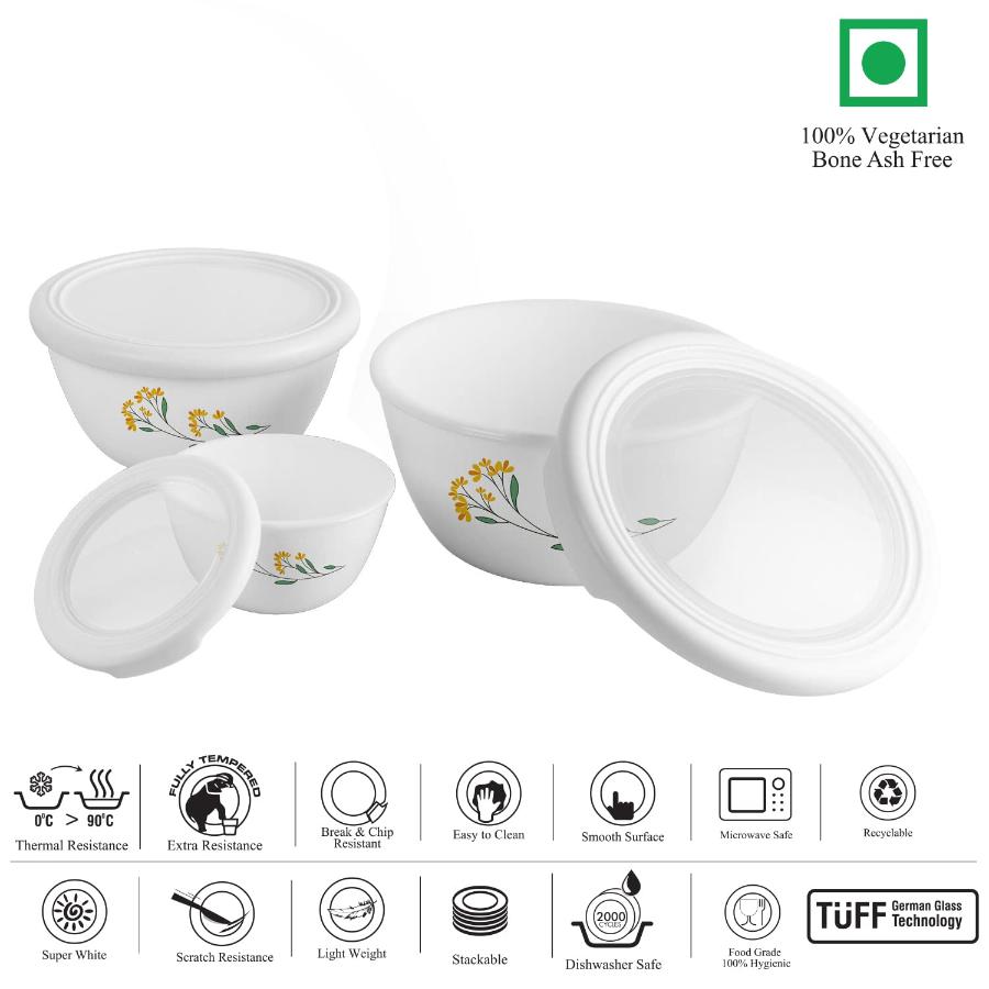 Cello Royale Series Mixing bowls with Premium lid Gift Set, 3 Pieces - view 4