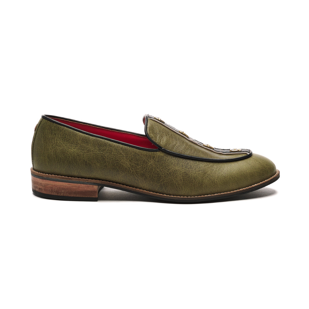 Banjaaran India Cranium Loafers Men – Olive
