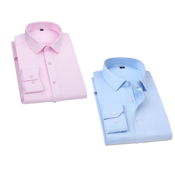 BlackTree Combo of 2 Cotton Shirt for Man (Light Pink and Sky Blue)